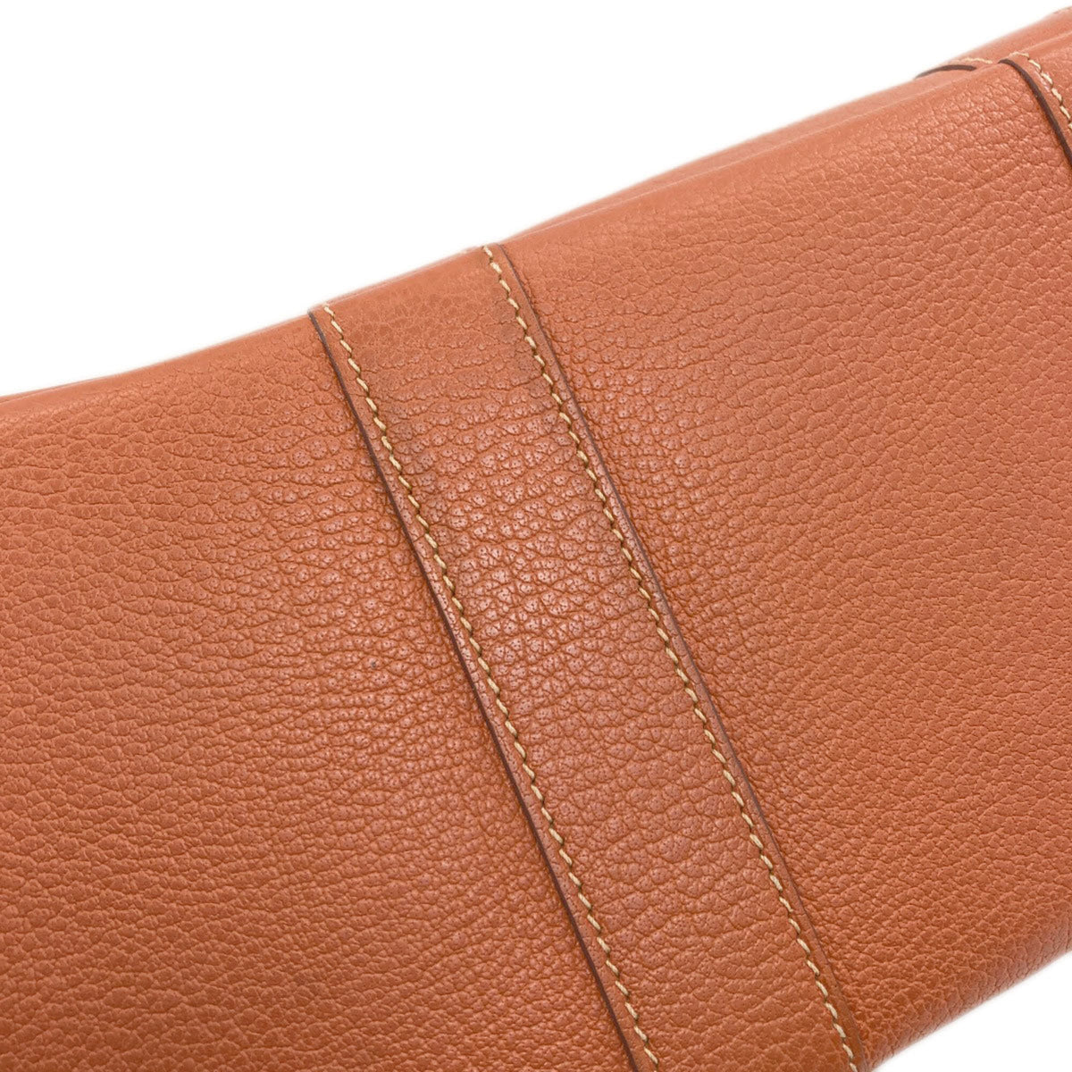Hermes Brown Orange Canvas Negonda Leather Handbag (Pre-Owned)