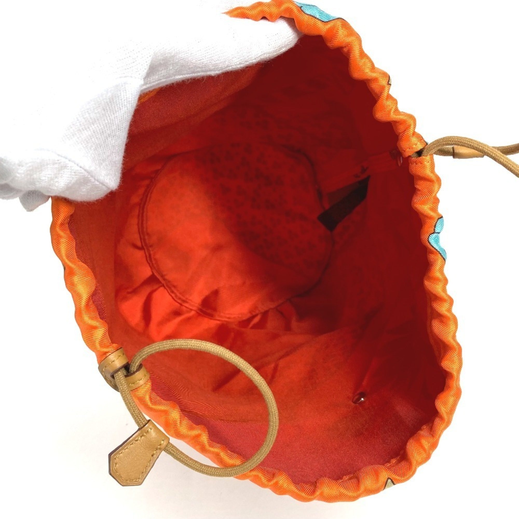 Hermes Orange Silk Pouch (Pre-Owned)