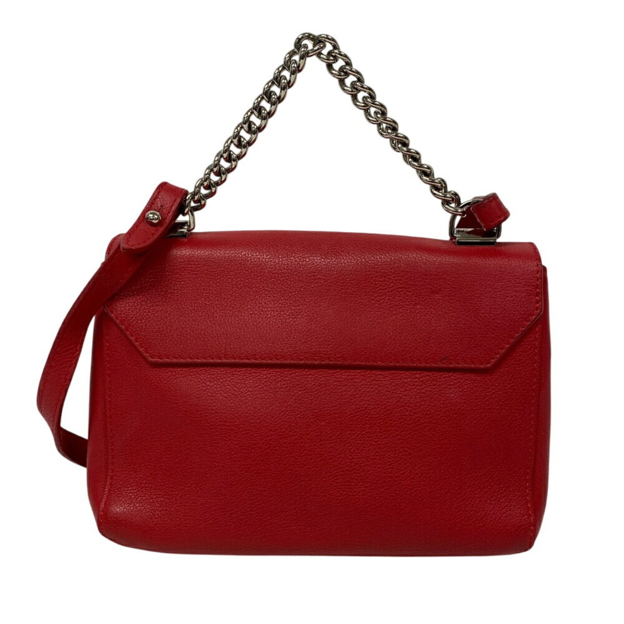Louis Vuitton Red Color Leather Shoulder Bag (Pre-Owned)