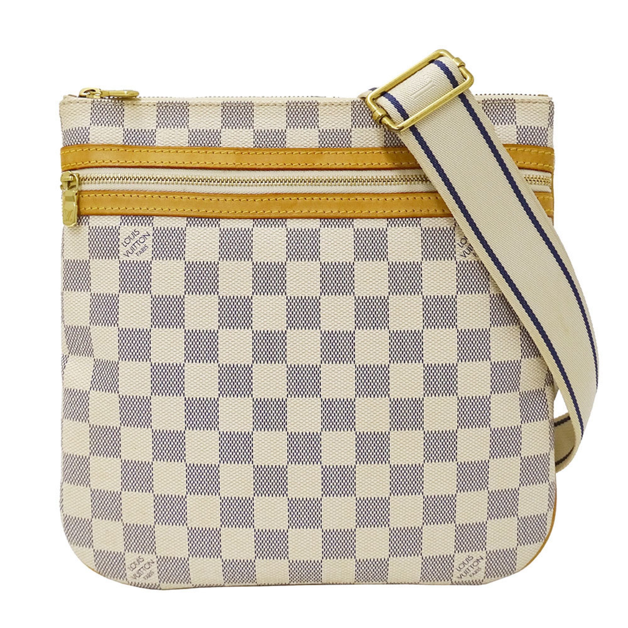 Louis Vuitton Ivory Damier Azur Canvas Pochette Shoulder Bag (Pre-Owned)