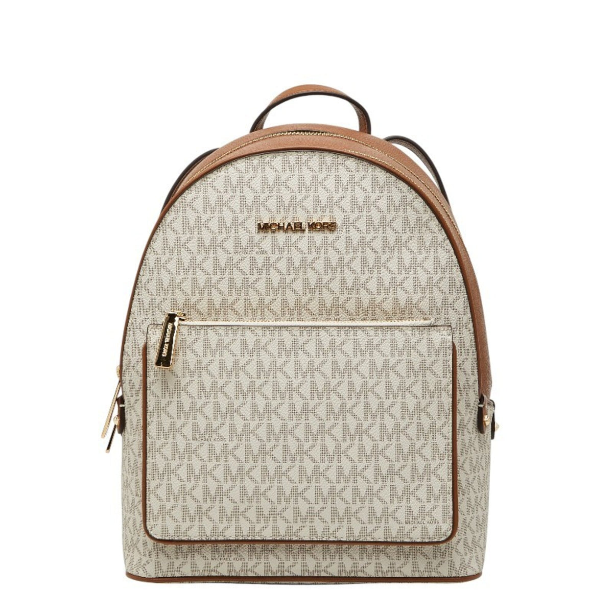 Michael Kors Brown White Pvc Leather Backpack (Pre-Owned)