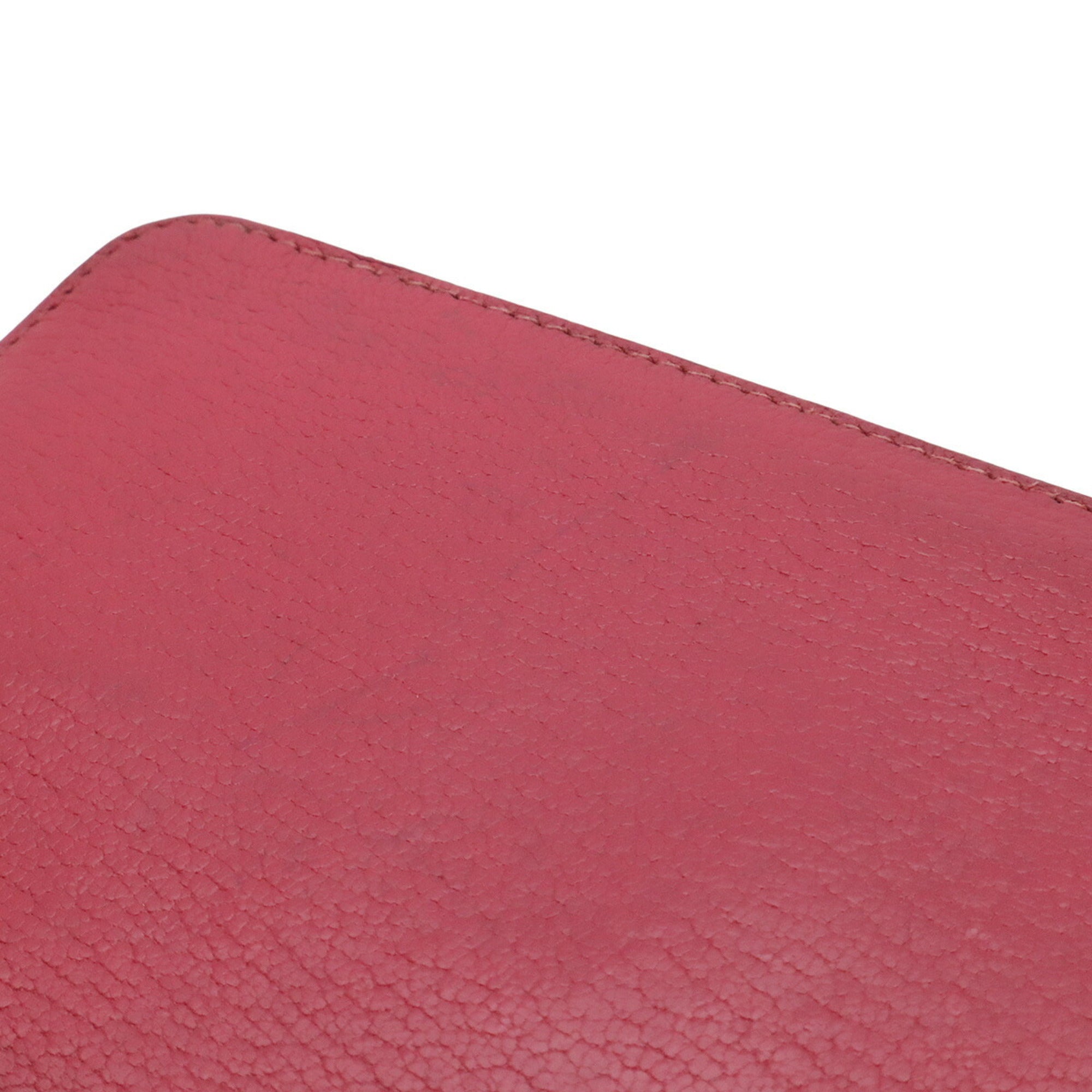 Hermes Fuchsia Chevre Leather Long Wallet (Bi-Fold) (Pre-Owned)