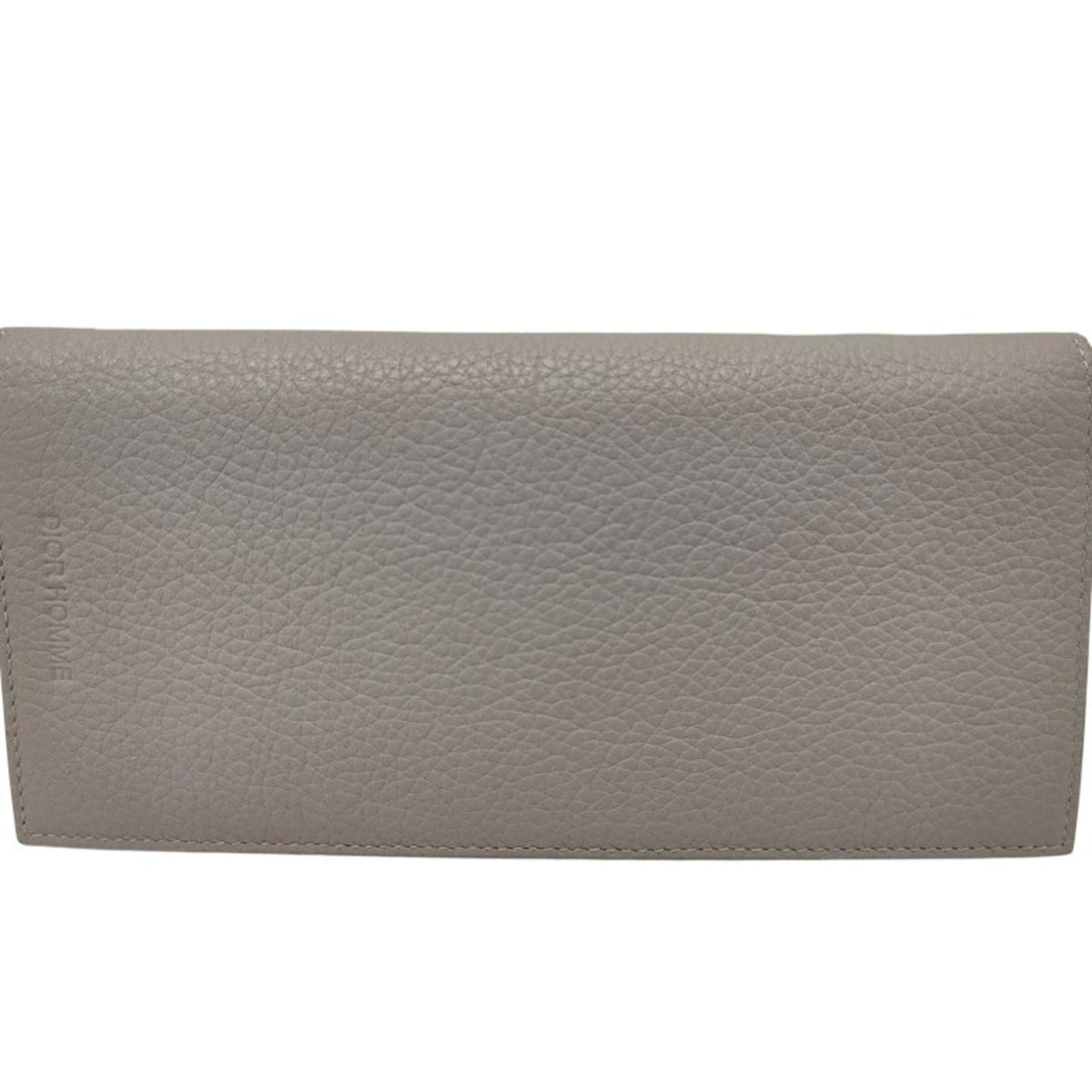 Dior Homme Gray Leather Long Wallet (Bi-Fold) (Pre-Owned)