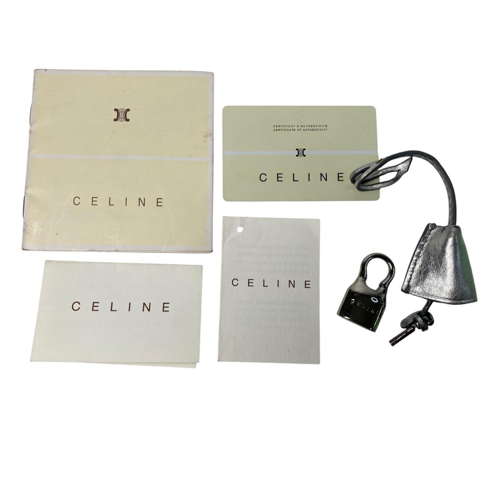 Celine Silver Leather Tote Bag (Pre-Owned)