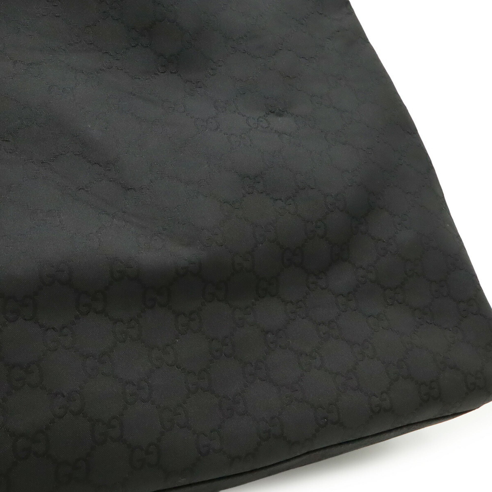 Gucci Black Nylon Leather Shoulder Bag Tote Bag (Pre-Owned)