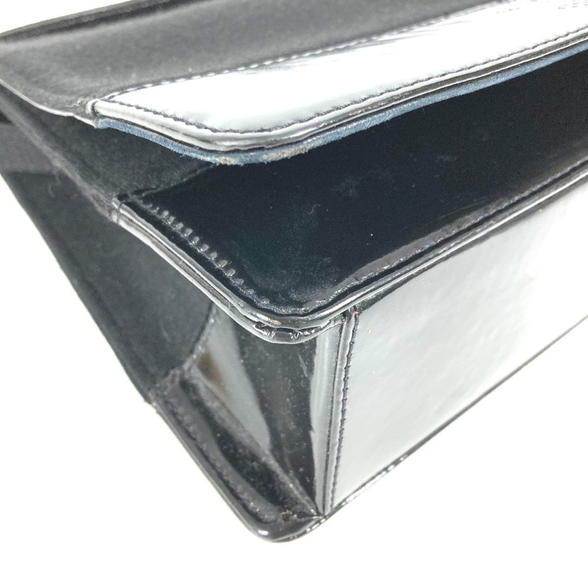 Chanel Black Cotton Patent Leather Shoulder Bag (Pre-Owned)