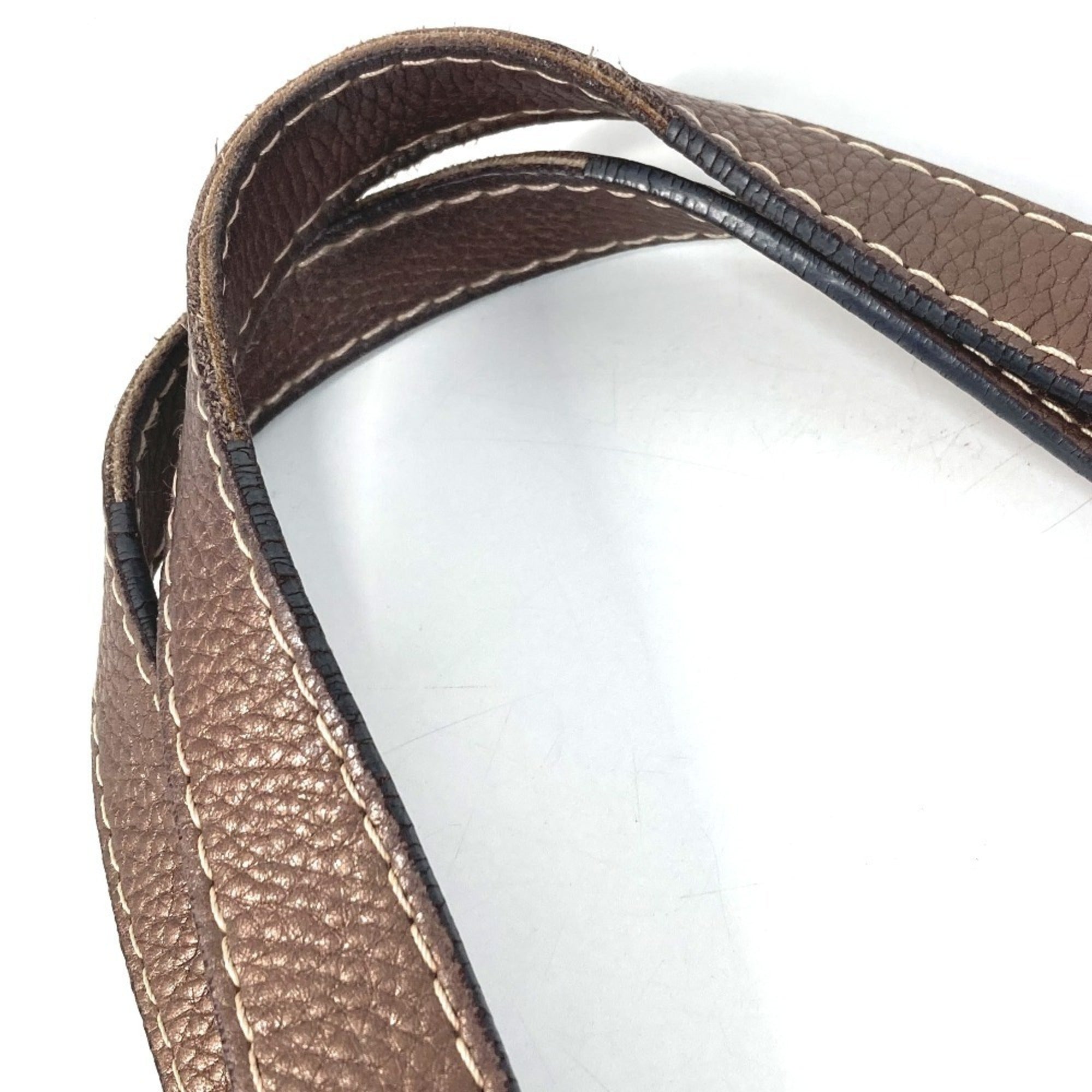 Loewe Brown Leather Canvas Shoulder Bag Tote Bag (Pre-Owned)