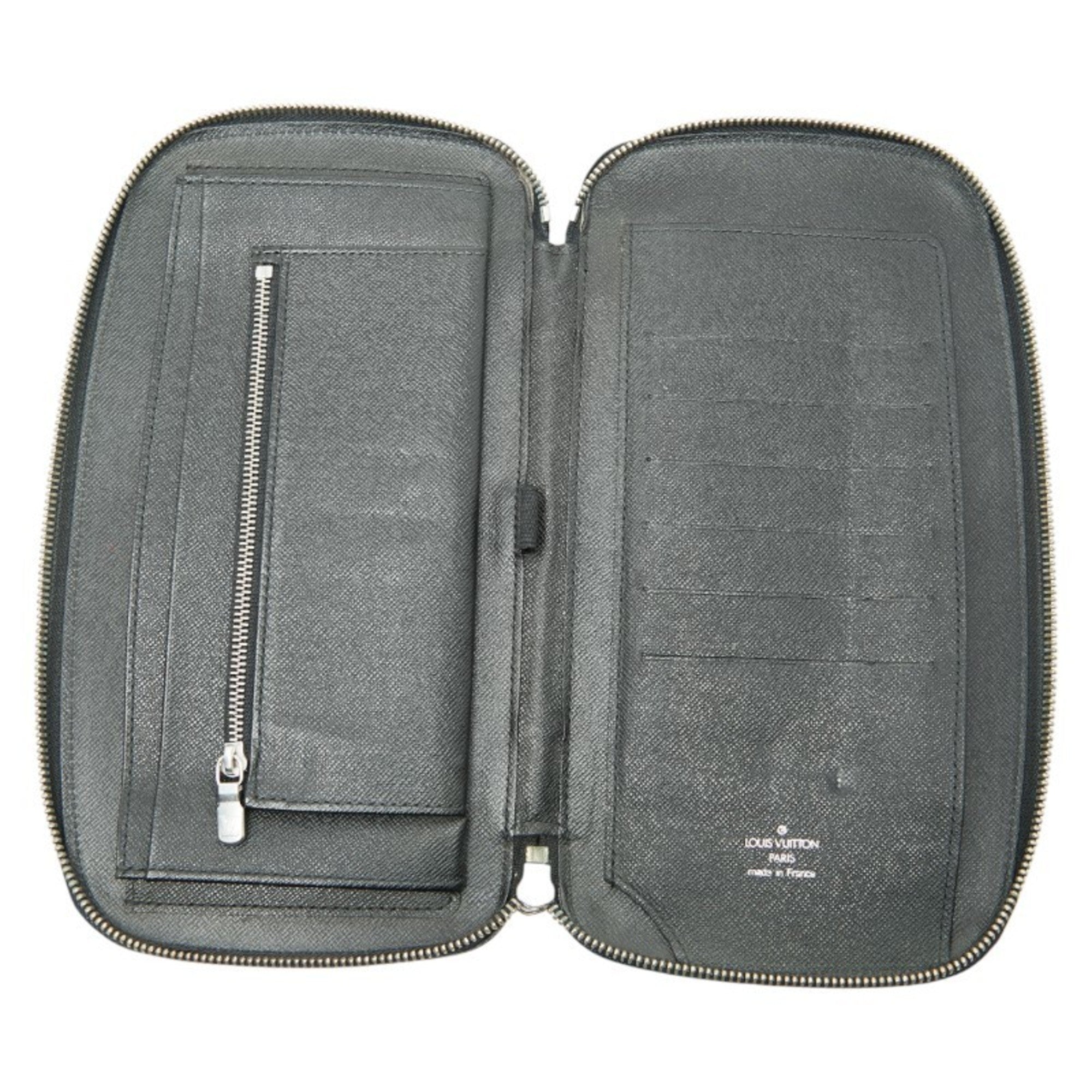 Louis Vuitton Ardoise Black Leather Pouch (Pre-Owned)