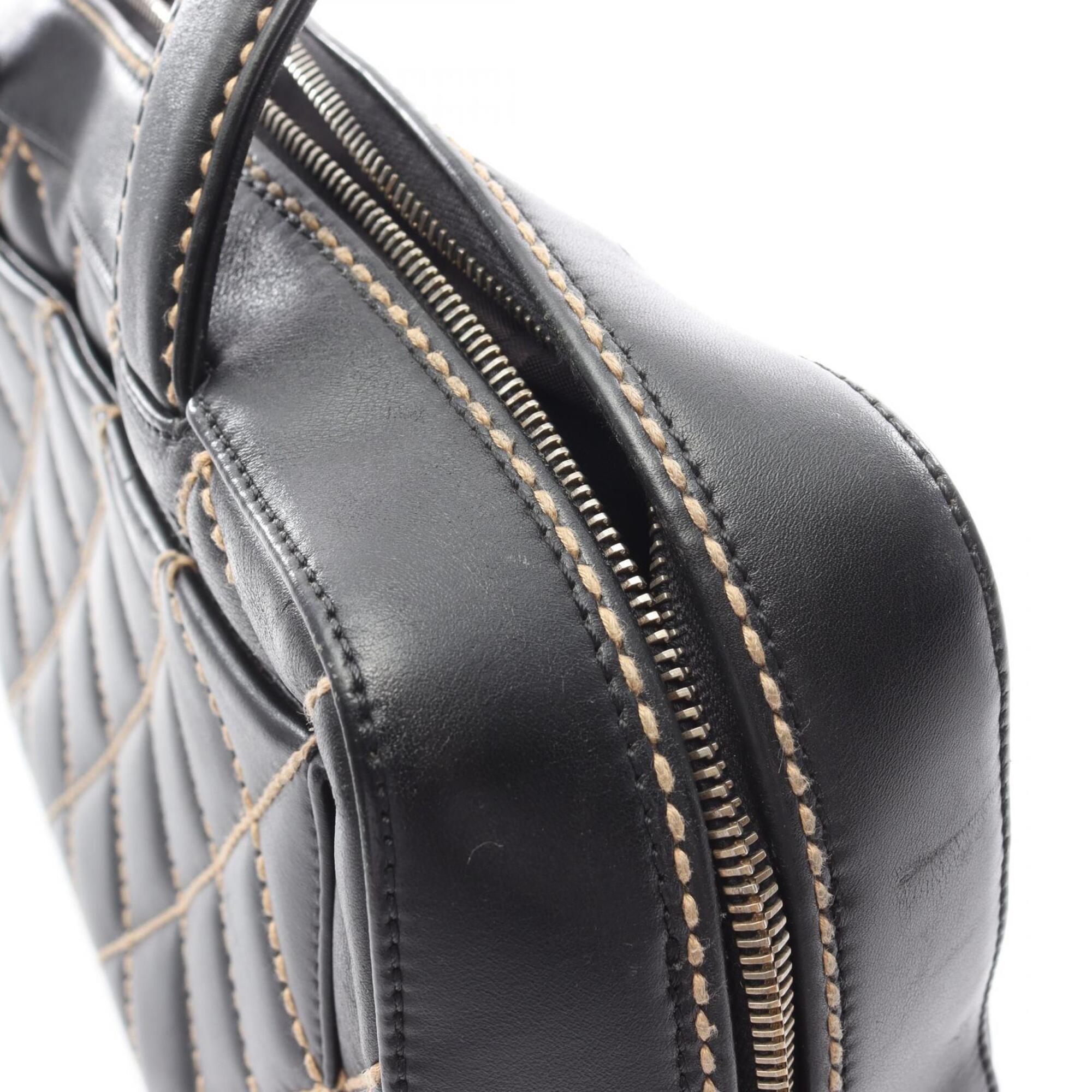 Chanel Wild Stitch Black Leather Handbag (Pre-Owned)