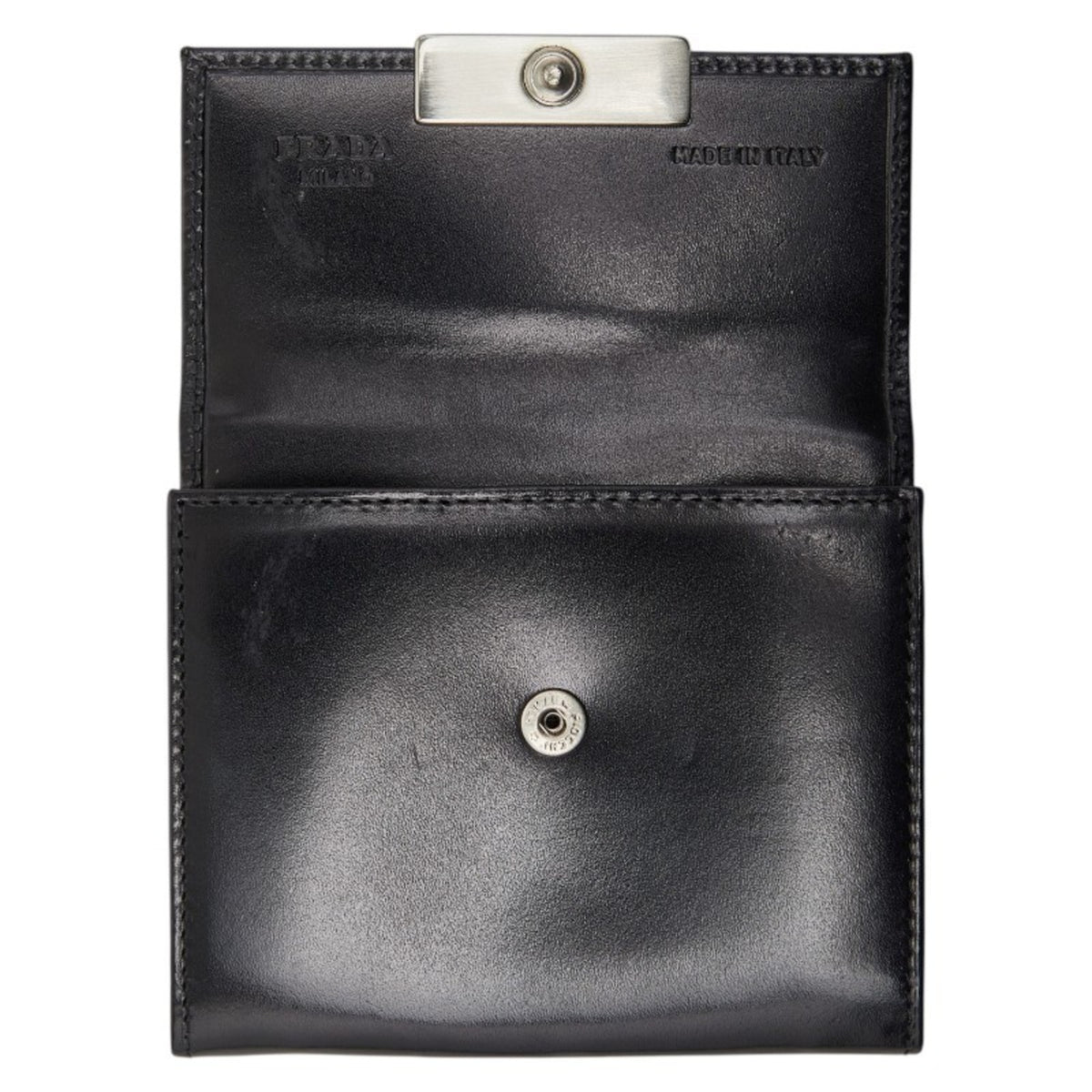 Prada Black Leather Coin Purse/Coin Case (Pre-Owned)