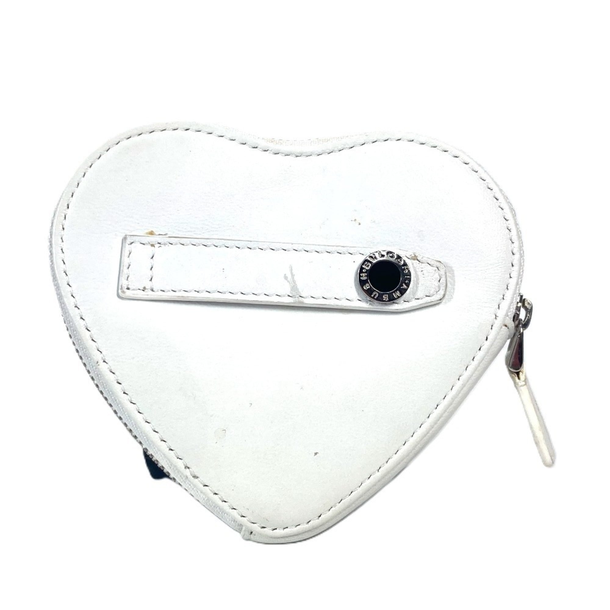 Bvlgari White Leather Coin Purse/Coin Case (Pre-Owned)