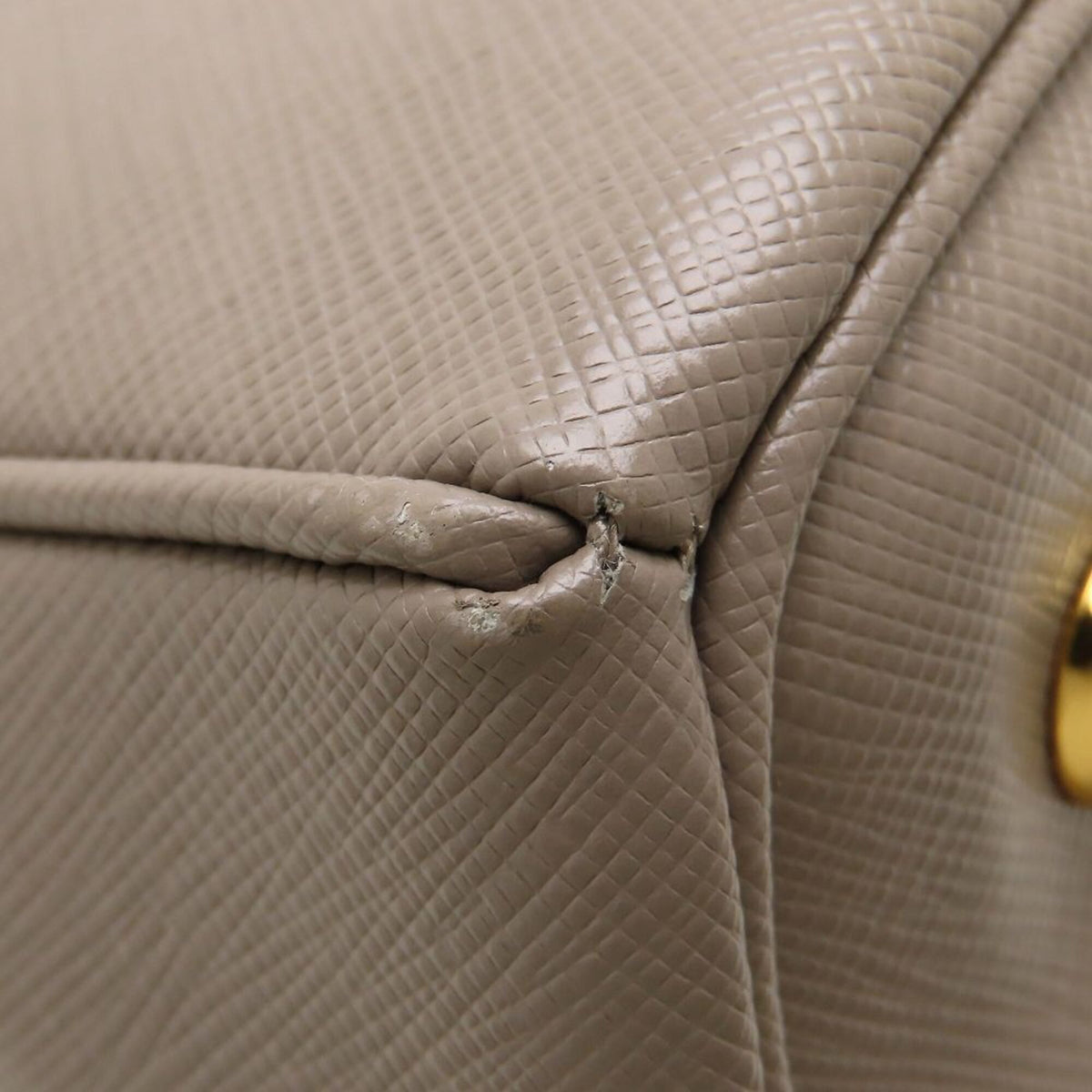 Prada Saffiano Grayish Leather Tote Bag (Pre-Owned)