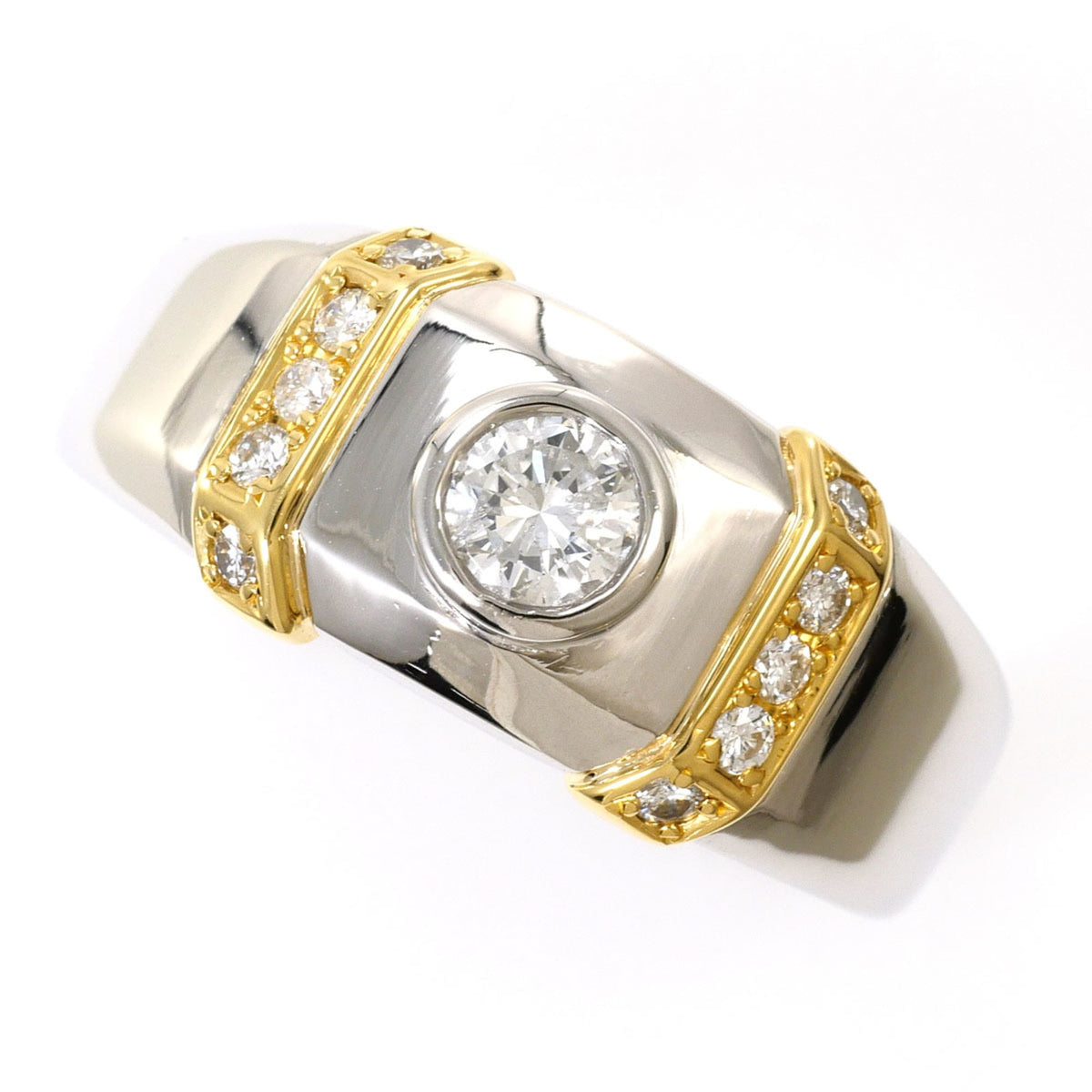 Unbranded Platinum Yellow Gold Yellow Gold (18K) Platinum 900 Band Ring (Pre-Owned)