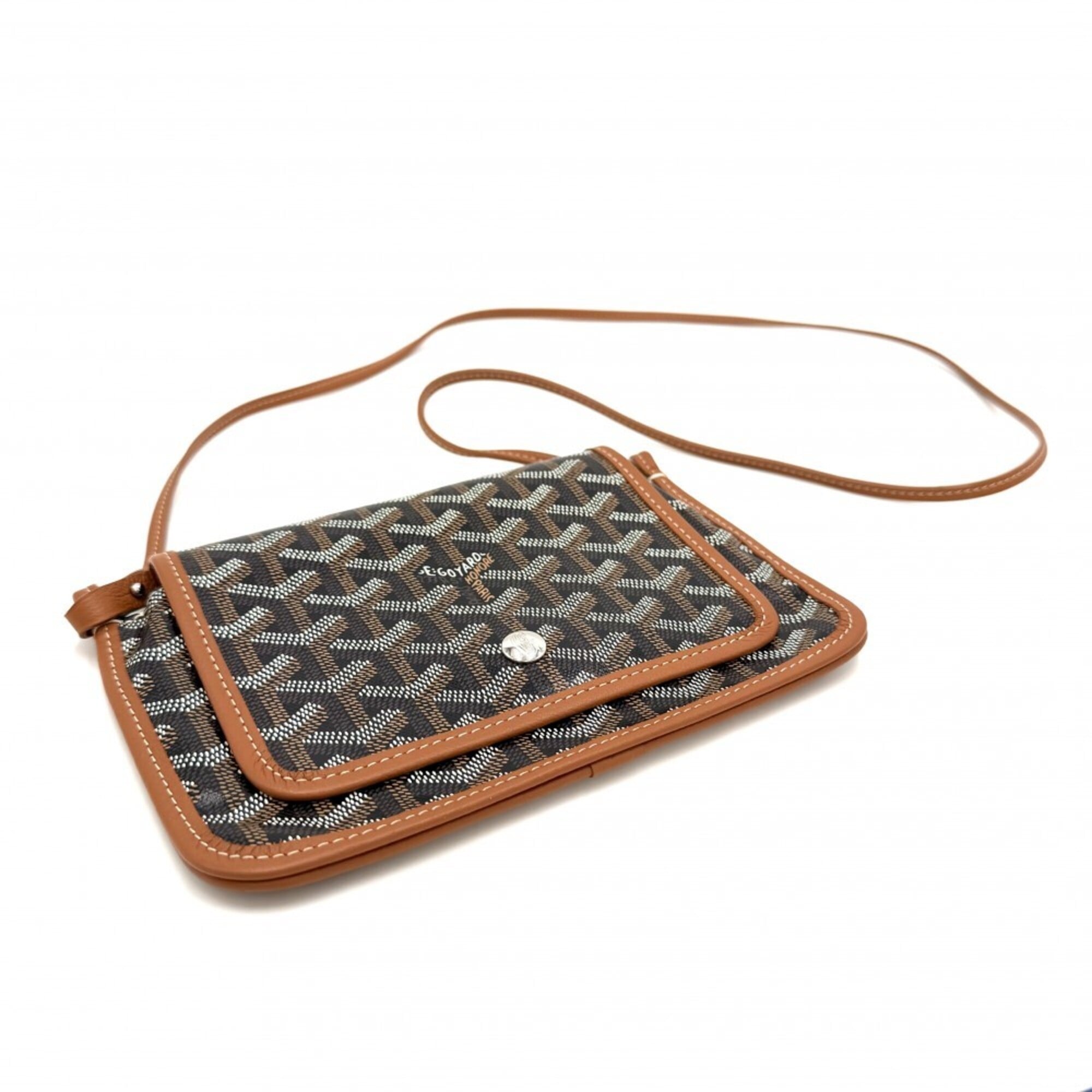 Goyard Black Brown Coated Canvas Leather Shoulder Bag (Pre-Owned)