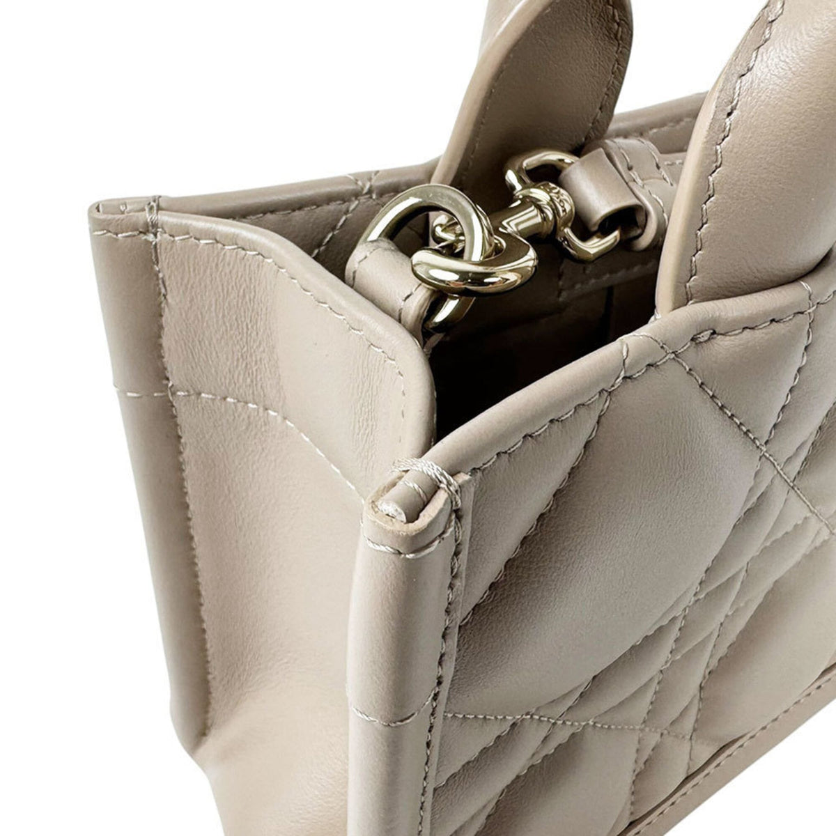 Christian Dior Beige Leather Handbag Shoulder Bag (Pre-Owned)