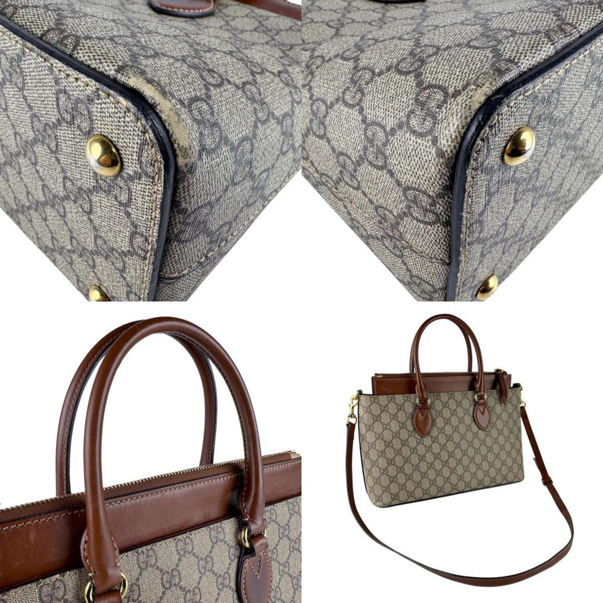 Gucci Brown Gg Supreme Handbag Shoulder Bag (Pre-Owned)