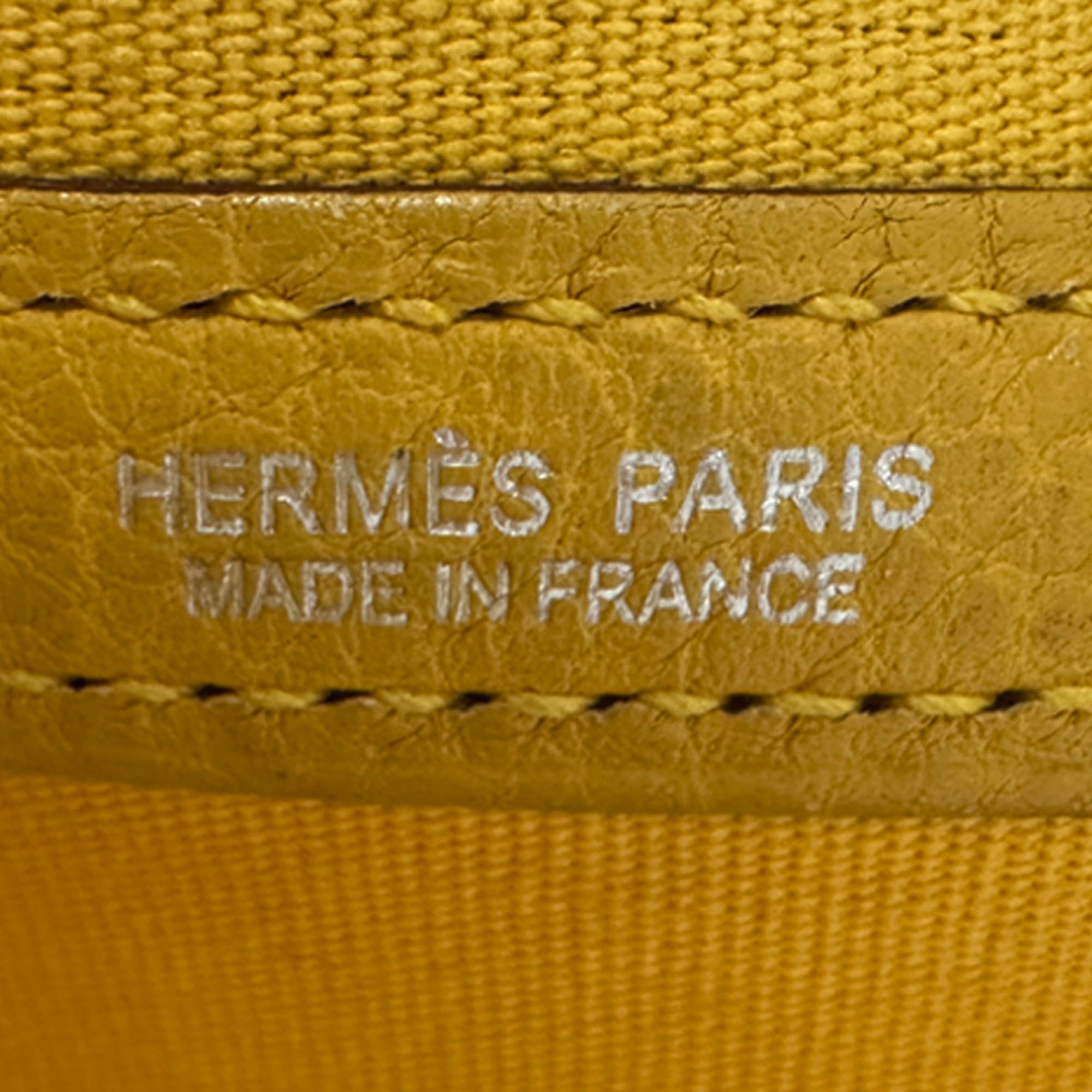Hermes Yellow Toile Officier Tote Bag (Pre-Owned)