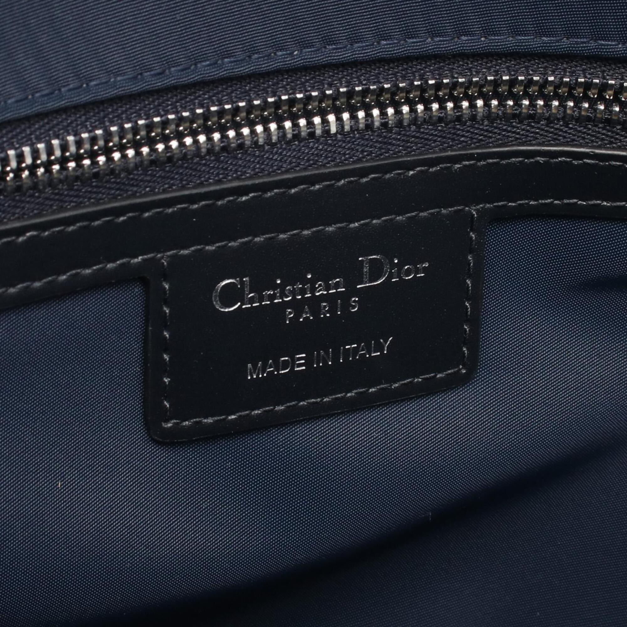 Christian Dior Beige Black Navy Canvas Handbag Messenger Bag Shoulder Bag (Pre-Owned)