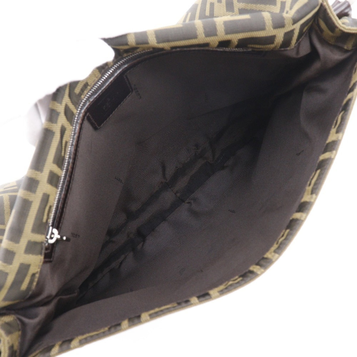 Fendi Brown Nylon Canvas Shoulder Bag (Pre-Owned)