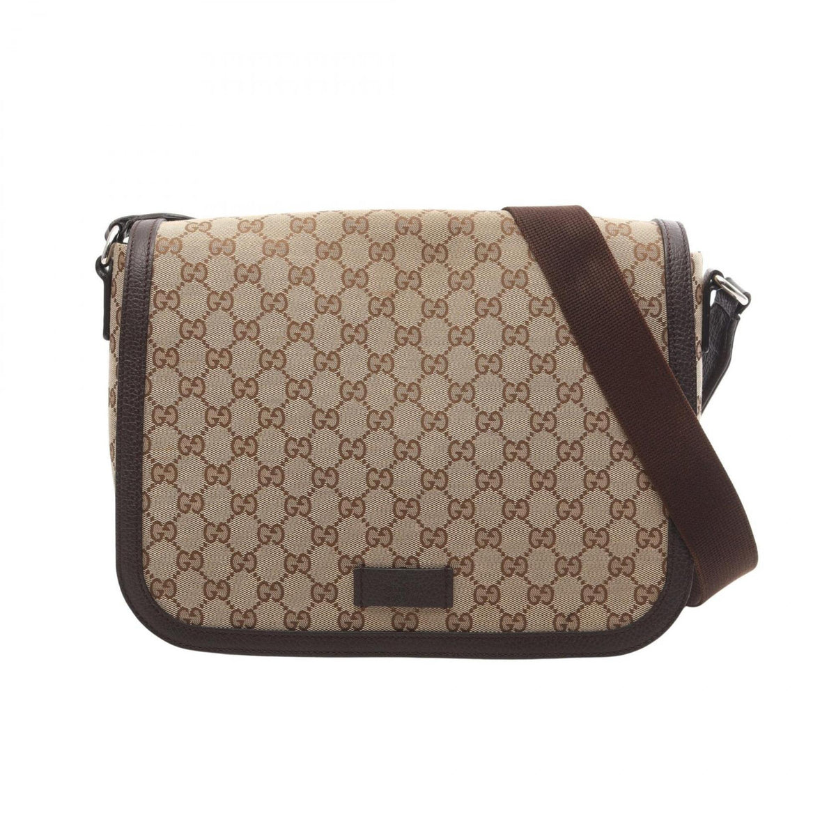 Gucci Beige Brown Canvas Leather Handbag Shoulder Bag (Pre-Owned)