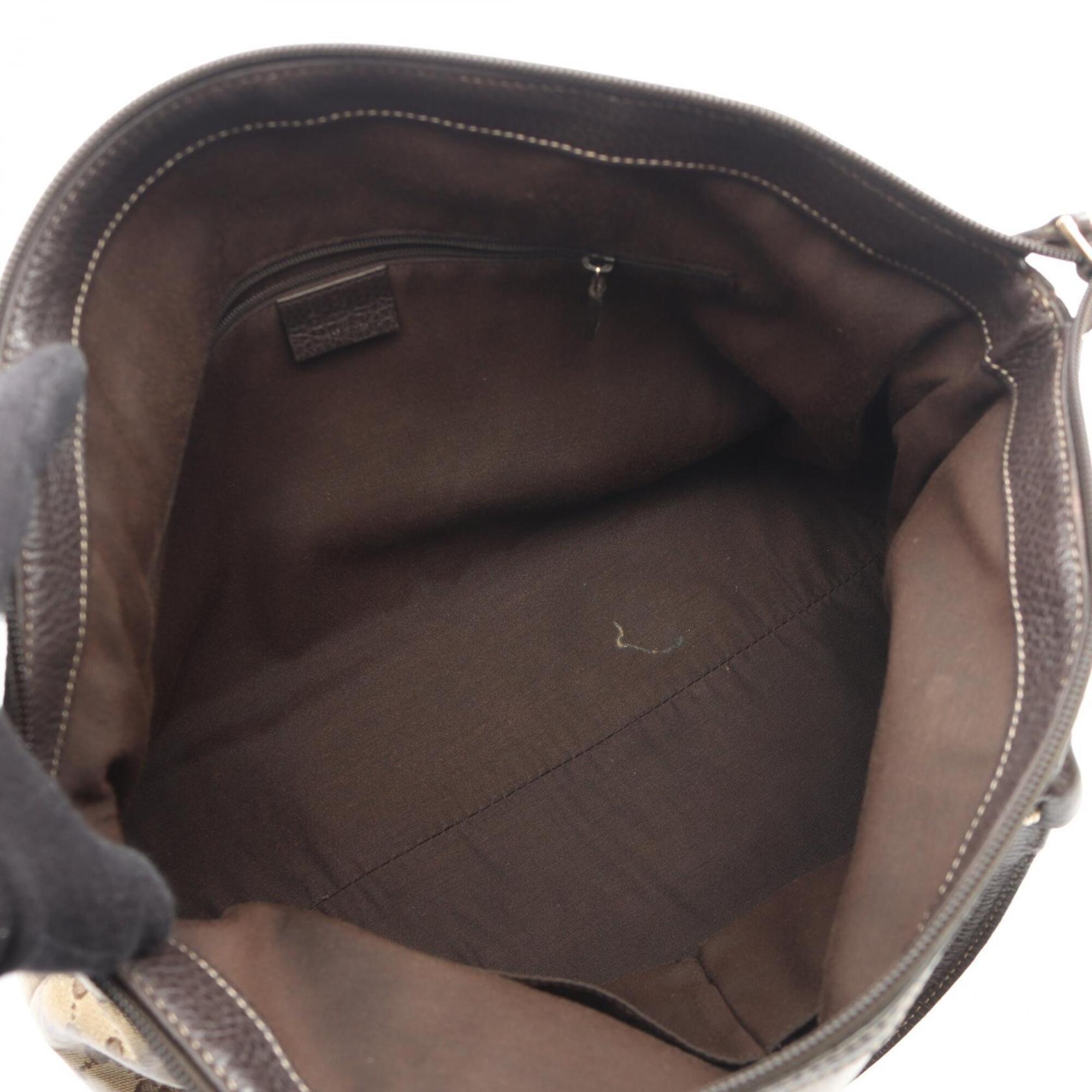Gucci Beige Brown Pvc Coated Canvas Leather Tote Bag (Pre-Owned)
