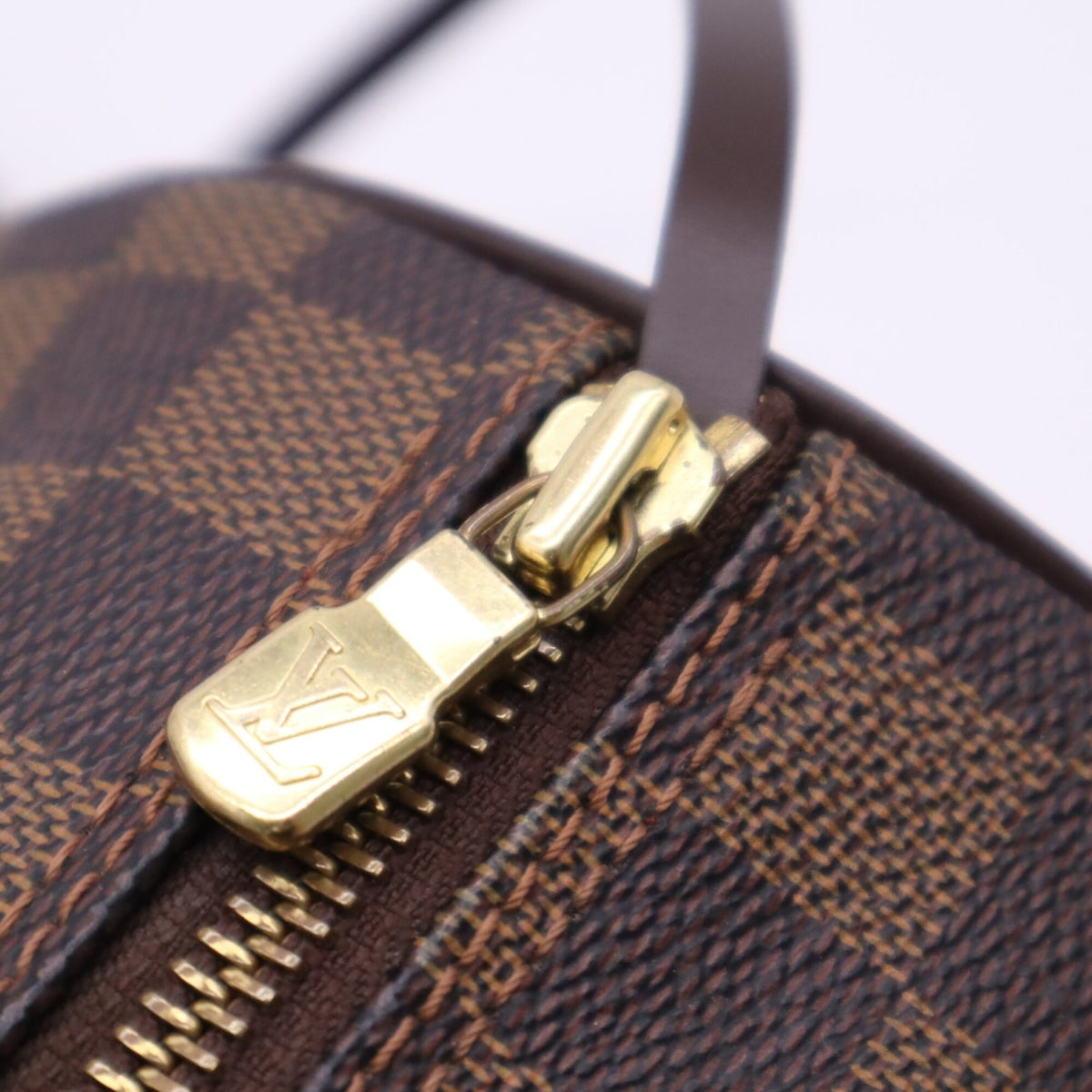 Louis Vuitton Damier Beige Brown Coated Canvas Leather Handbag (Pre-Owned)