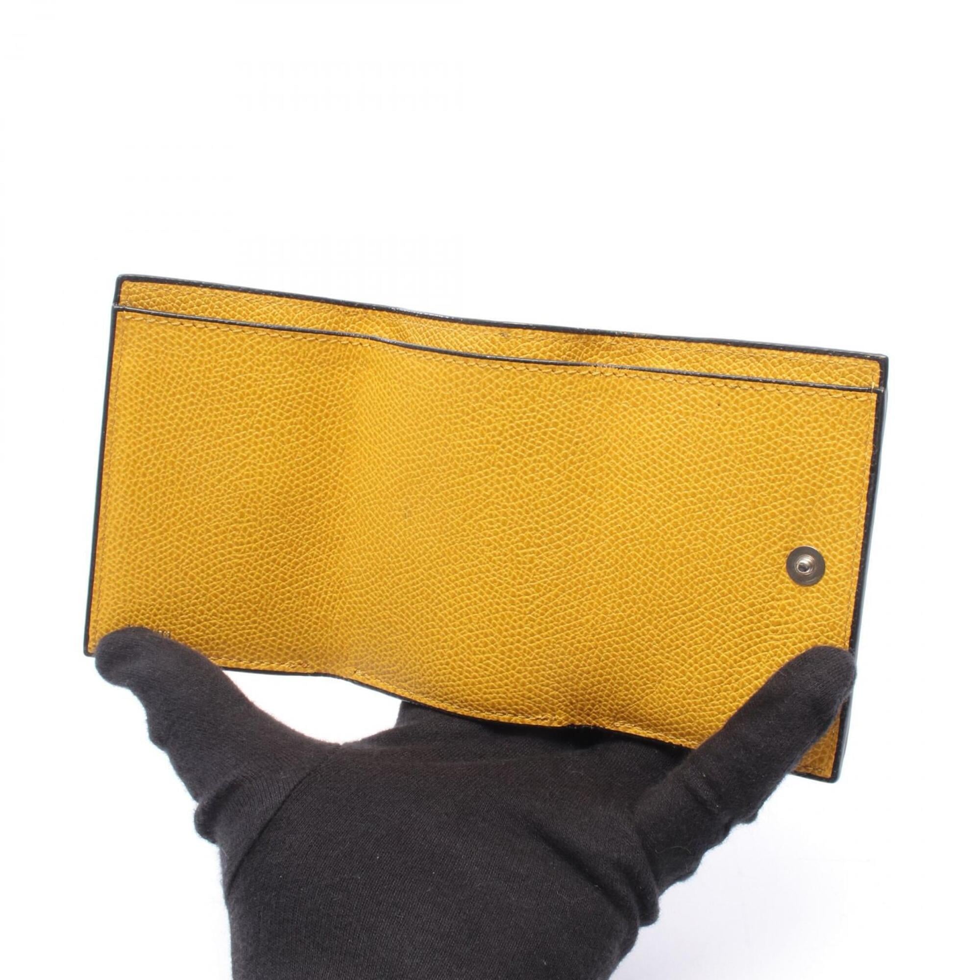 Valextra Yellow Leather Wallet (Tri-Fold) (Pre-Owned)