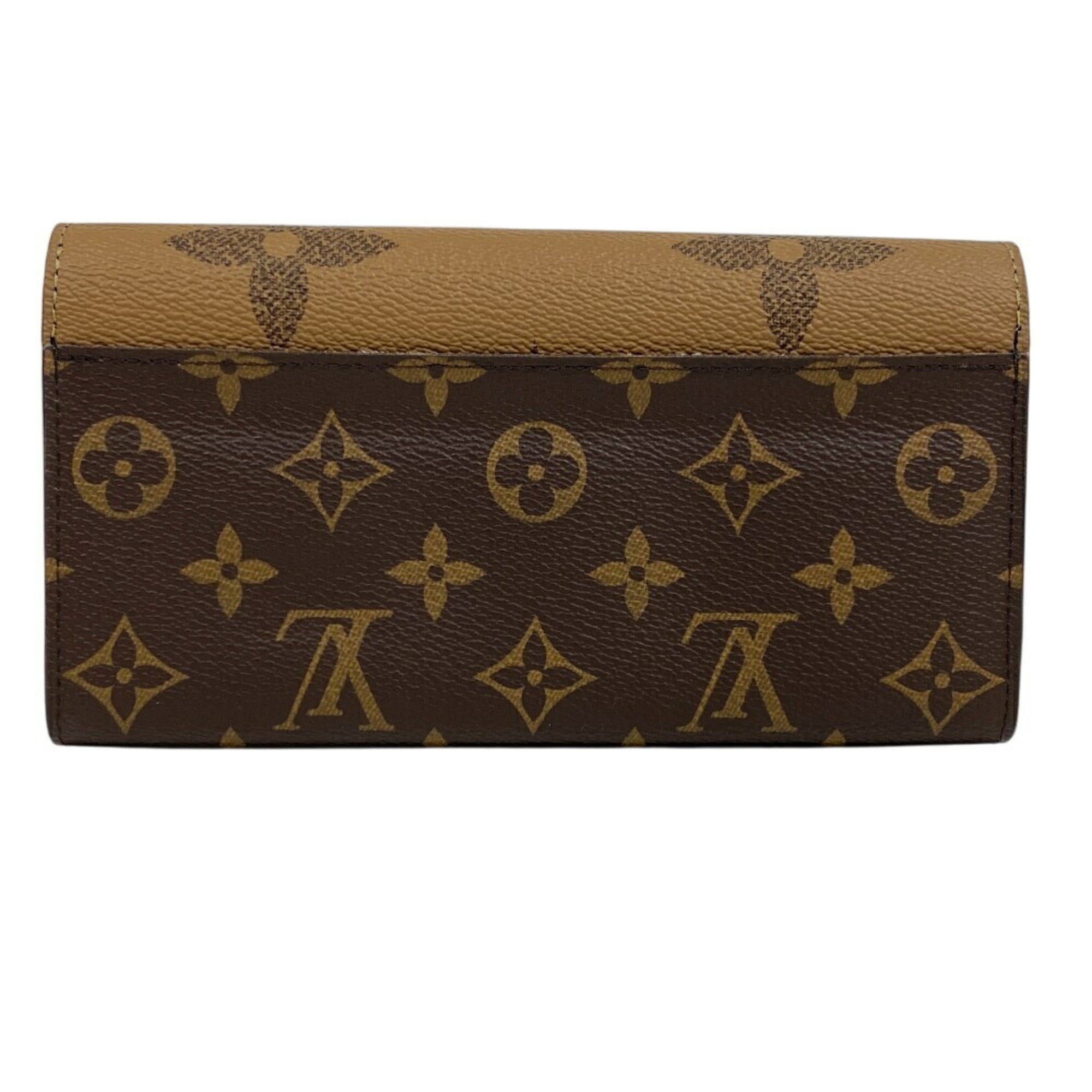Louis Vuitton Brown Leather Wallet (Tri-Fold) (Pre-Owned)
