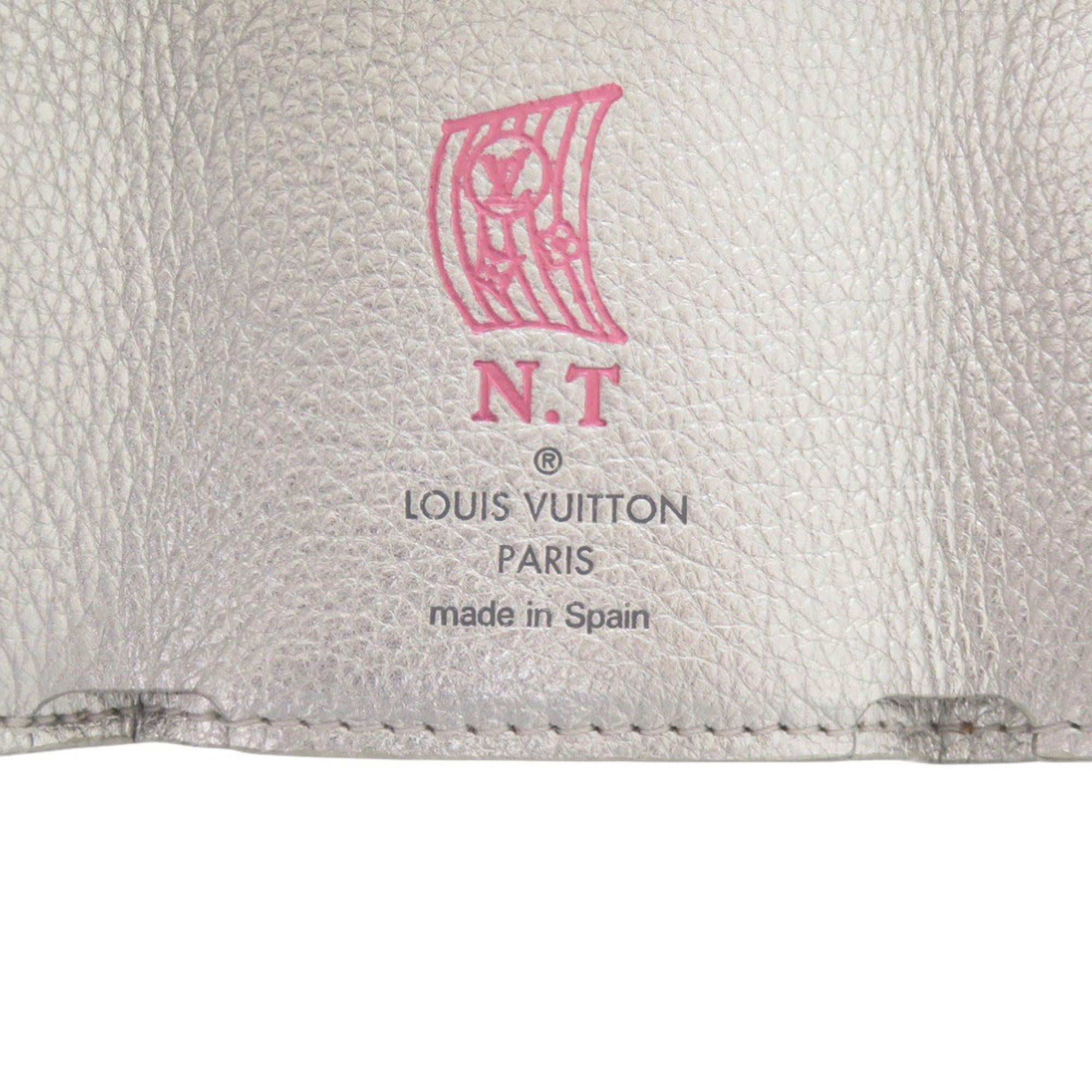 Louis Vuitton Silver Leather Wallet (Tri-Fold) (Pre-Owned)