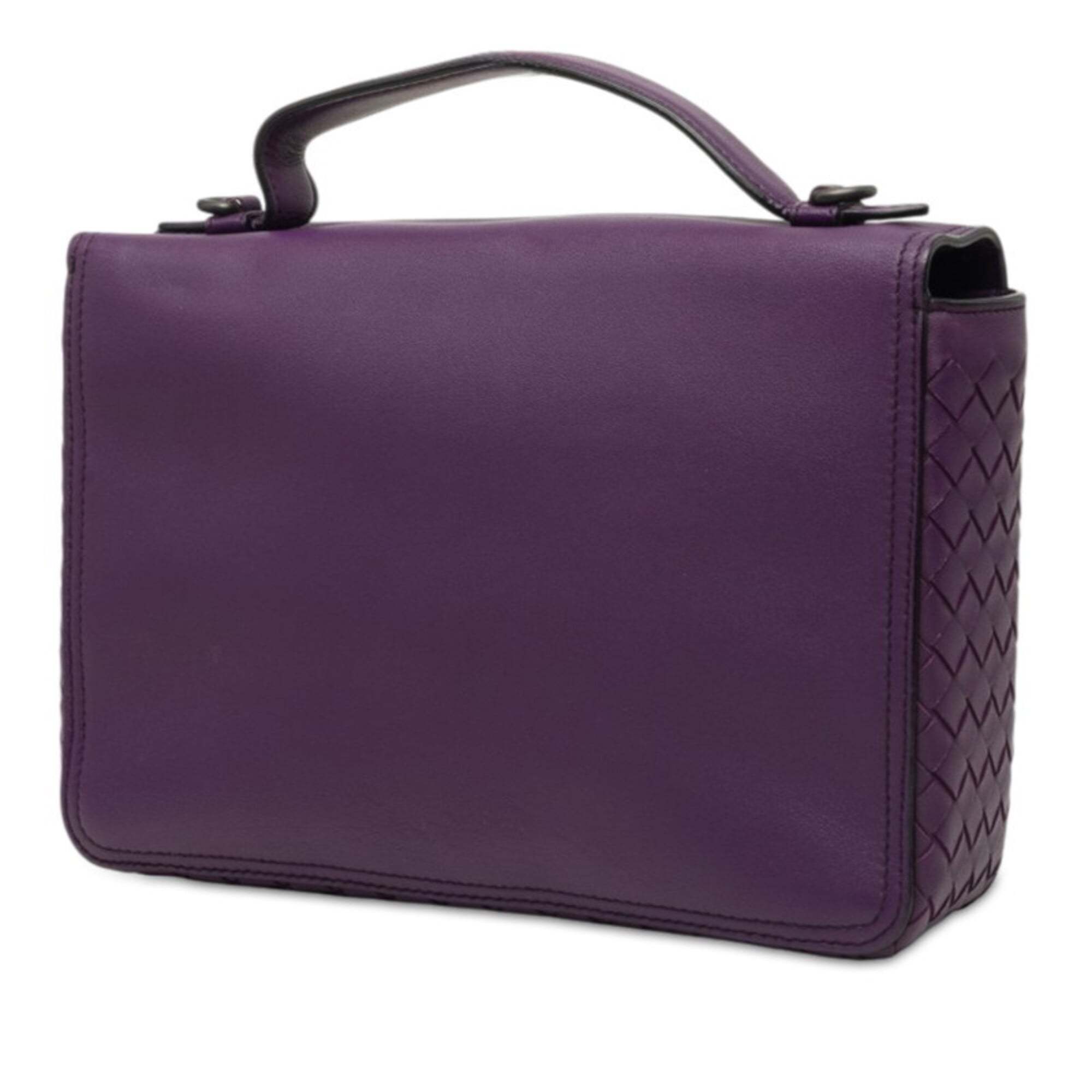 Bottega Veneta Purple Intrecciato Handbag Shoulder Bag (Pre-Owned)