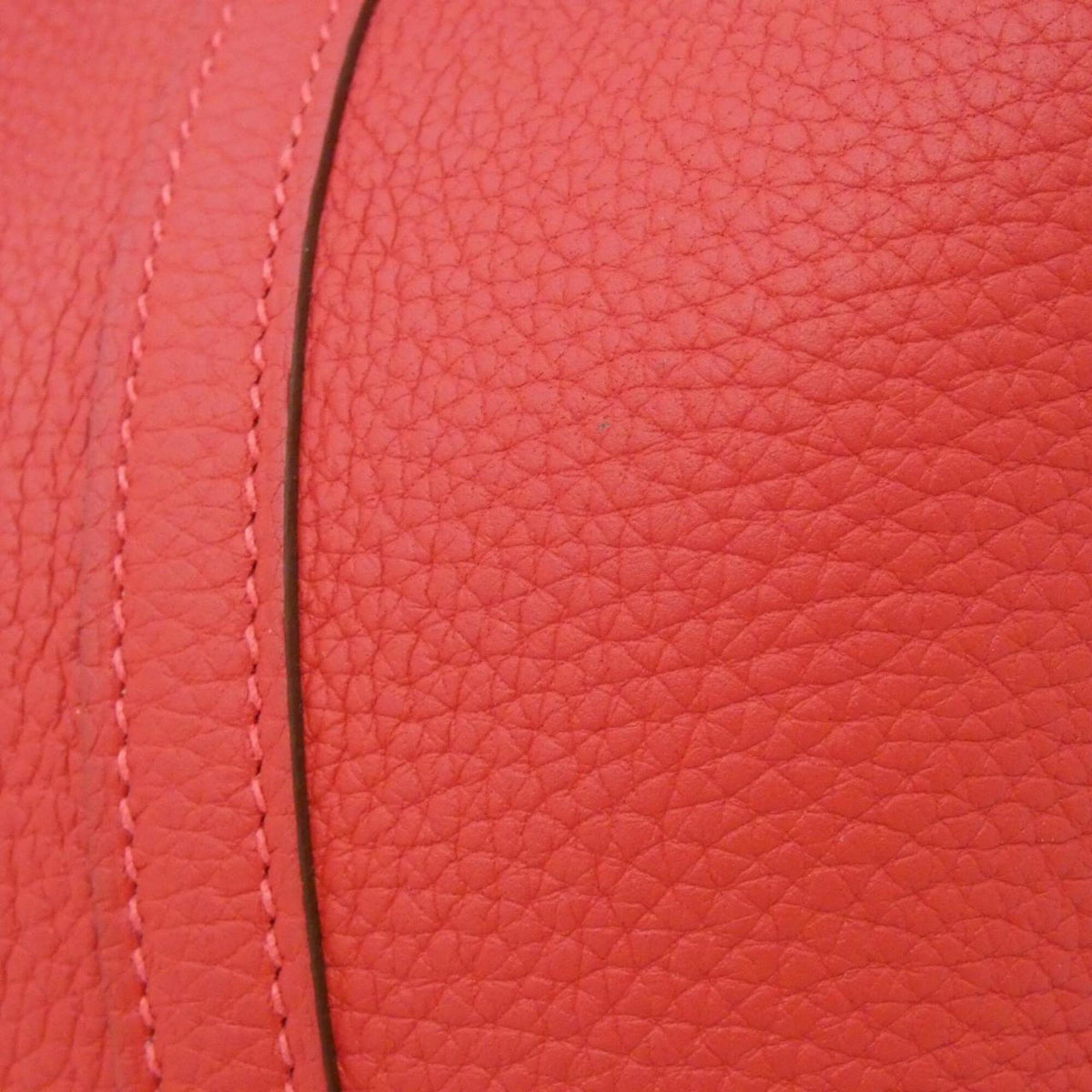 Hermes Red Color Taurillon Clemence Leather Handbag (Pre-Owned)