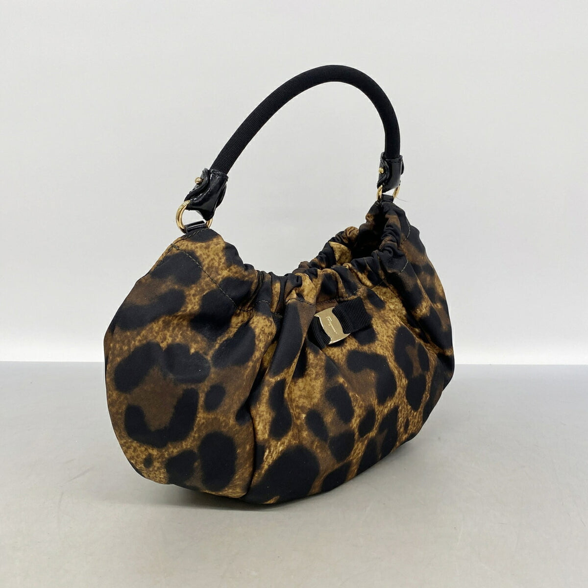 Salvatore Ferragamo Black Brown Nylon Handbag (Pre-Owned)