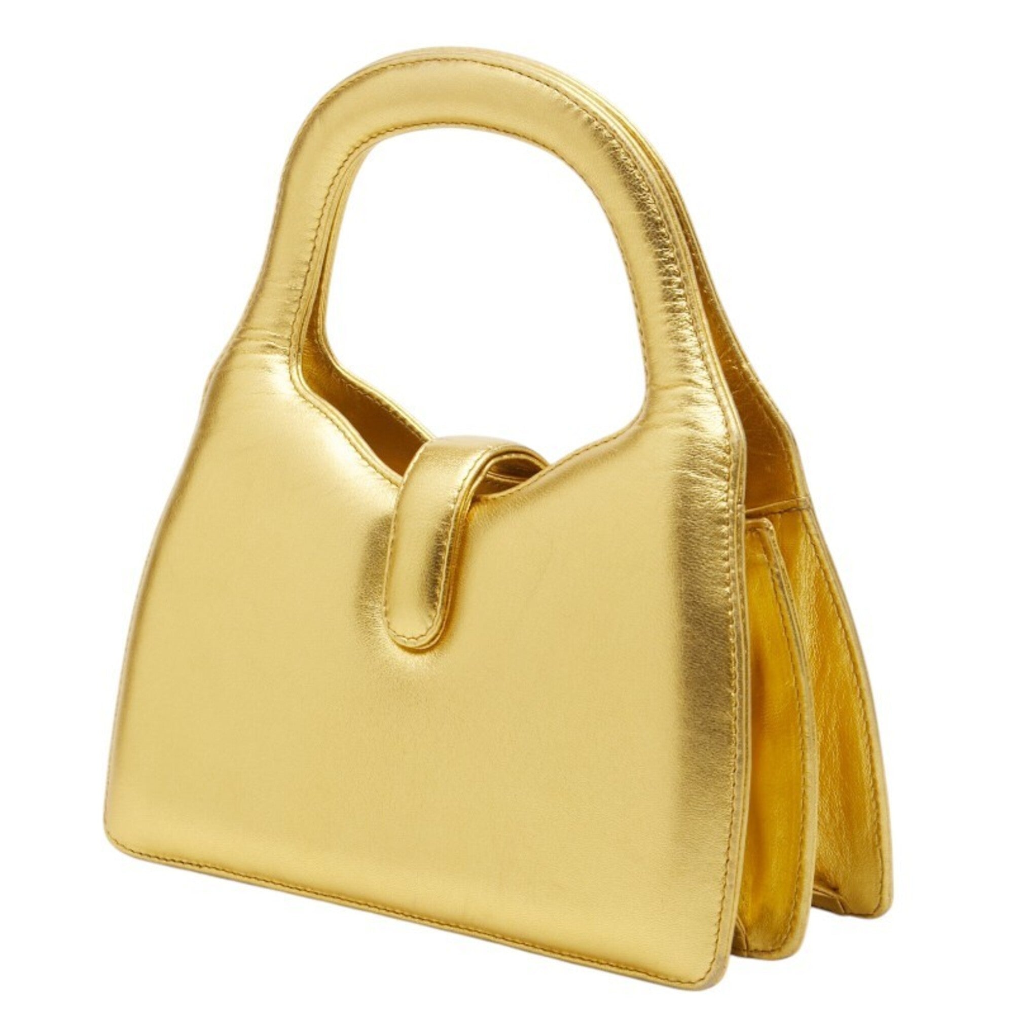 Bottega Veneta Gold Leather Handbag (Pre-Owned)