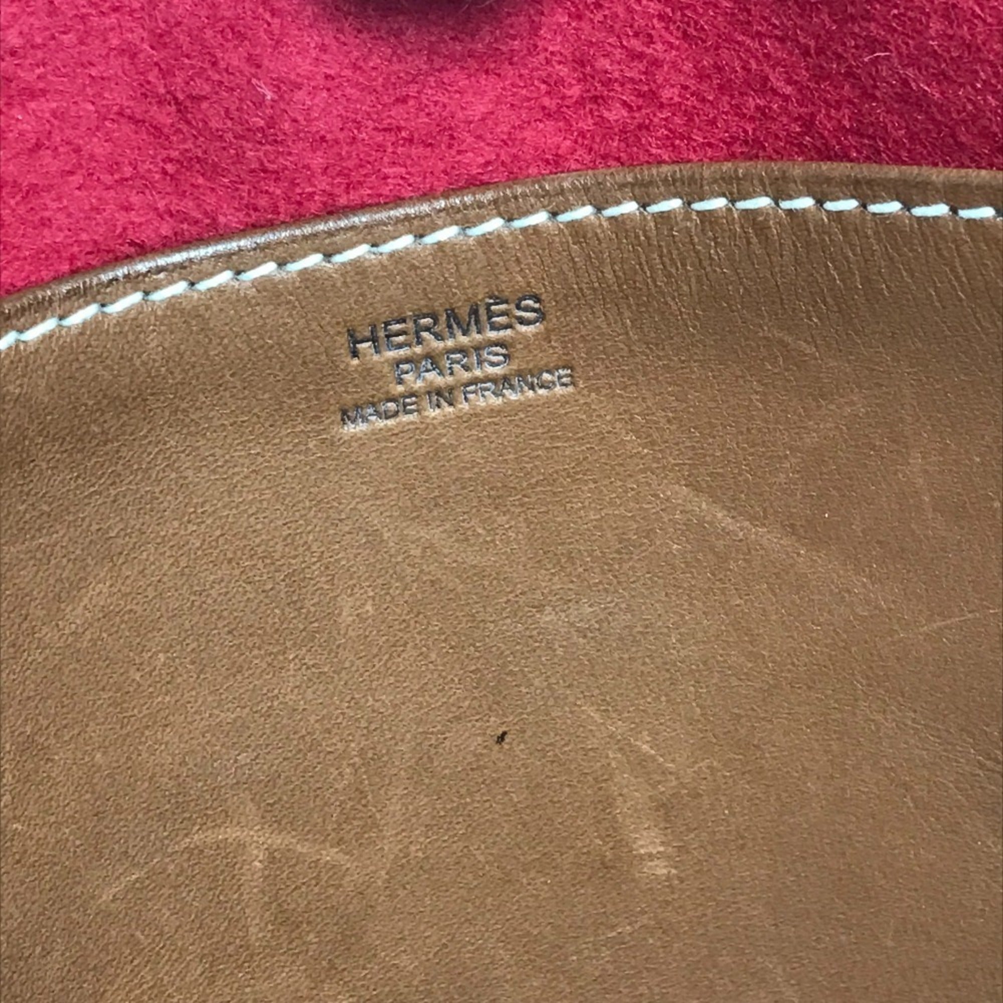 Hermes Brown Red Color Leather Silicone Handbag Tote Bag (Pre-Owned)