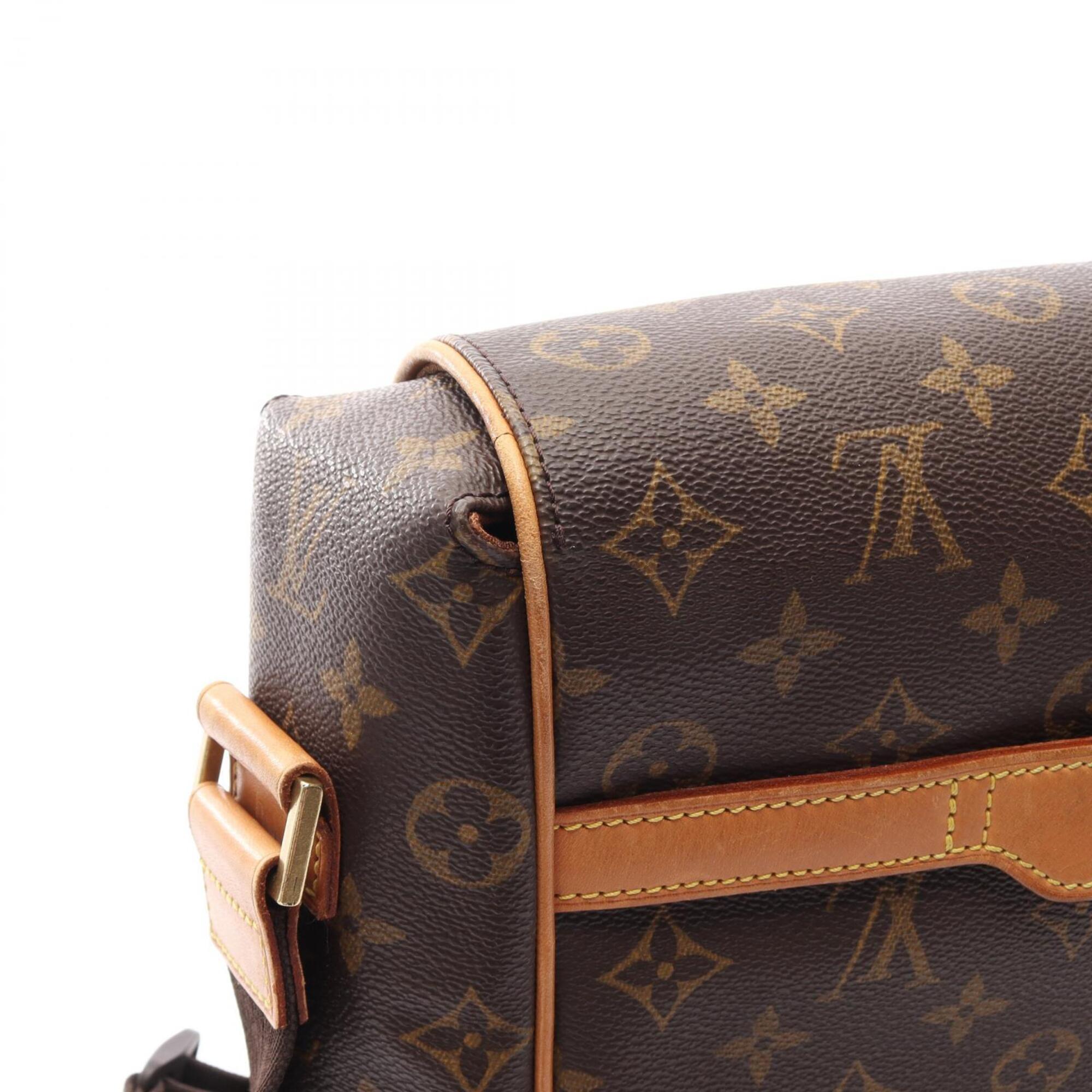 Louis Vuitton Brown Coated Canvas Leather Monogram Handbag Shoulder Bag (Pre-Owned)