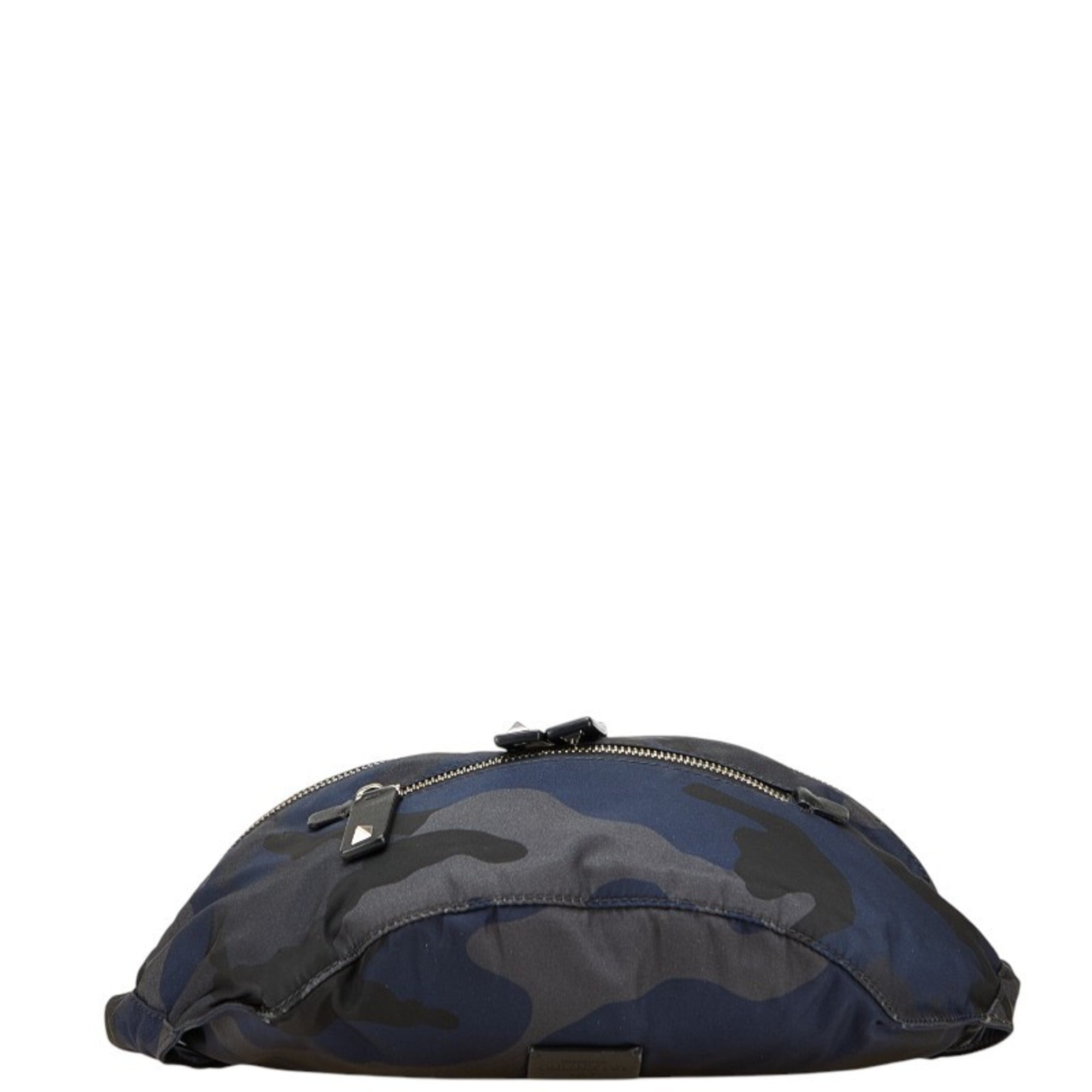 Valentino Camouflage Gray Navy Black Nylon Fanny Pack (Pre-Owned)