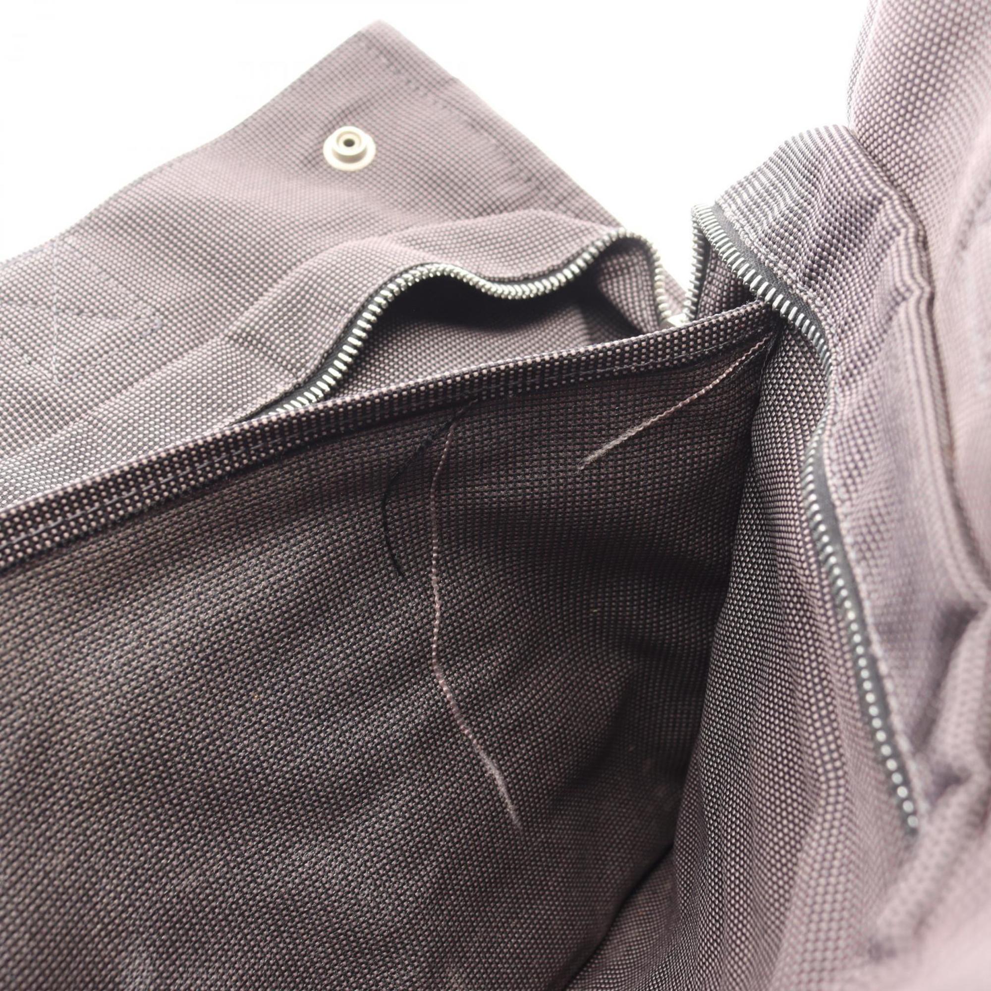 Hermes Gray Nylon Canvas Handbag Tote Bag (Pre-Owned)