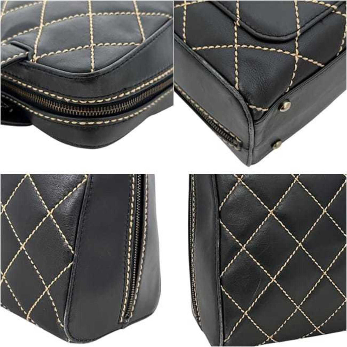 Chanel Black Leather Handbag Tote Bag (Pre-Owned)