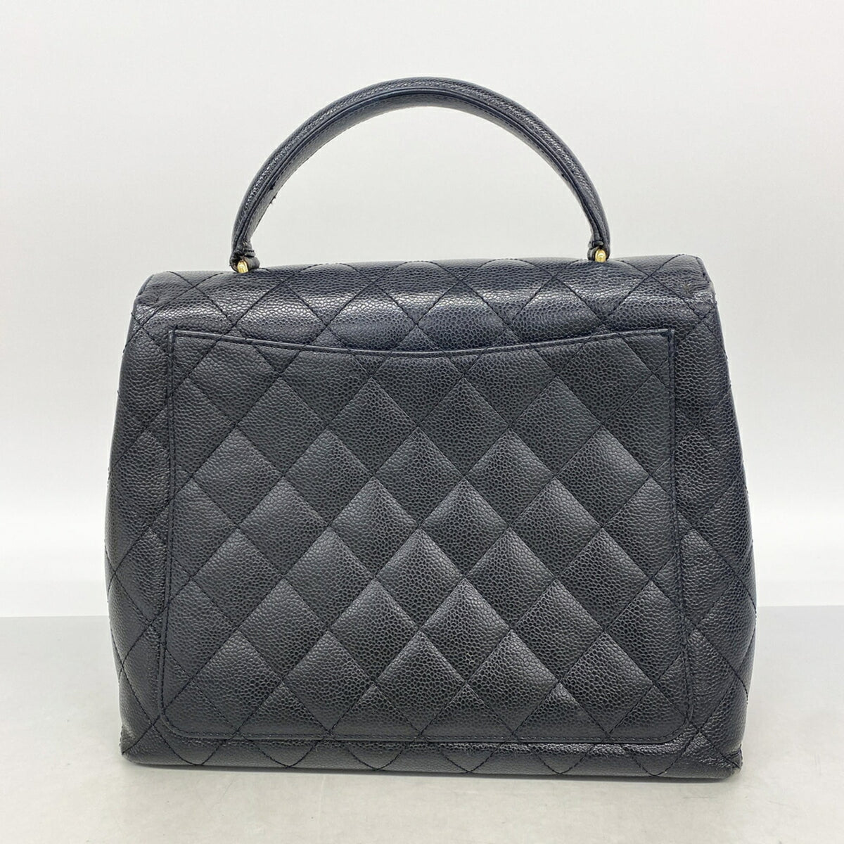 Chanel Black Grained Calfskin Handbag (Pre-Owned)