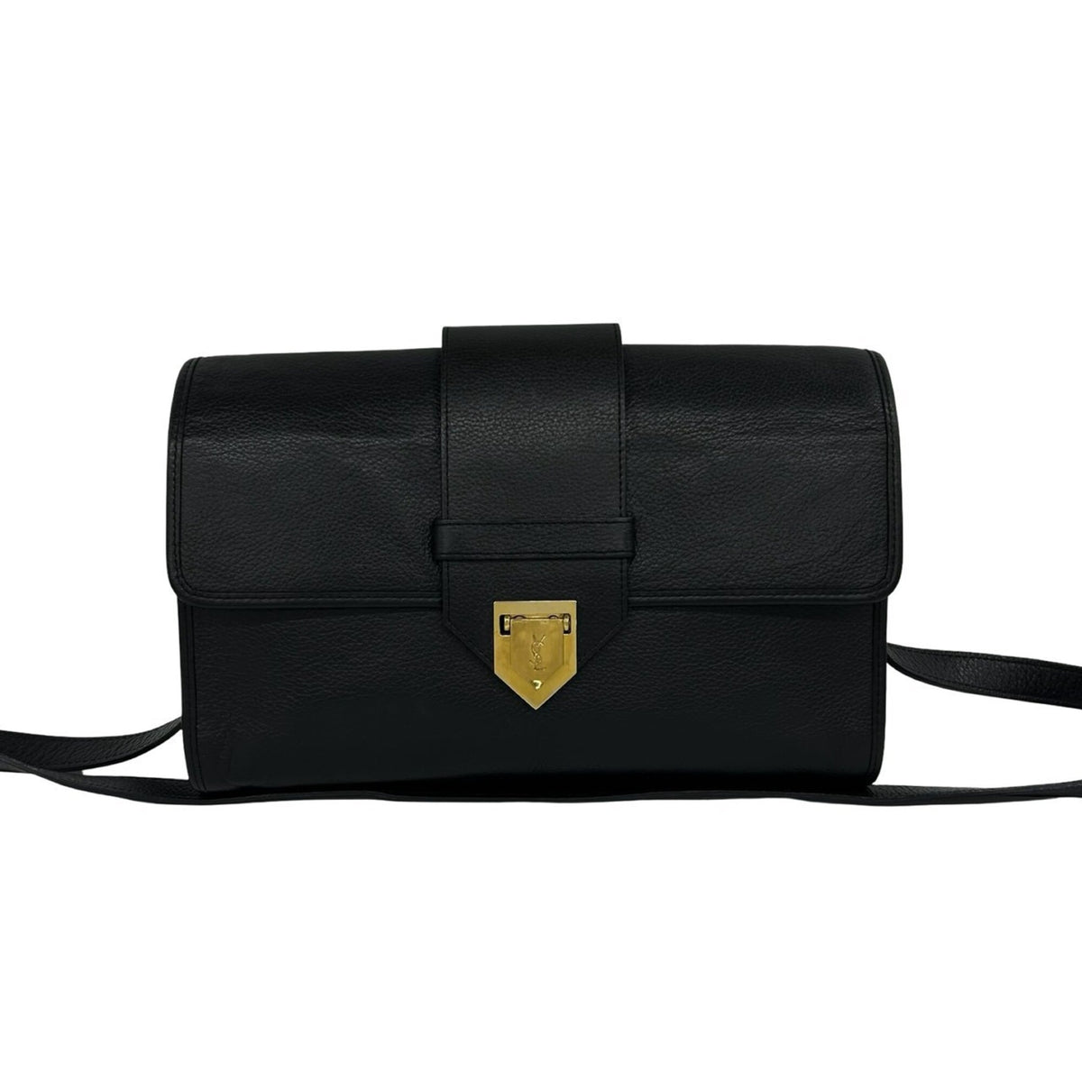 Yves Saint Laurent Black Leather Pochette Shoulder Bag (Pre-Owned)