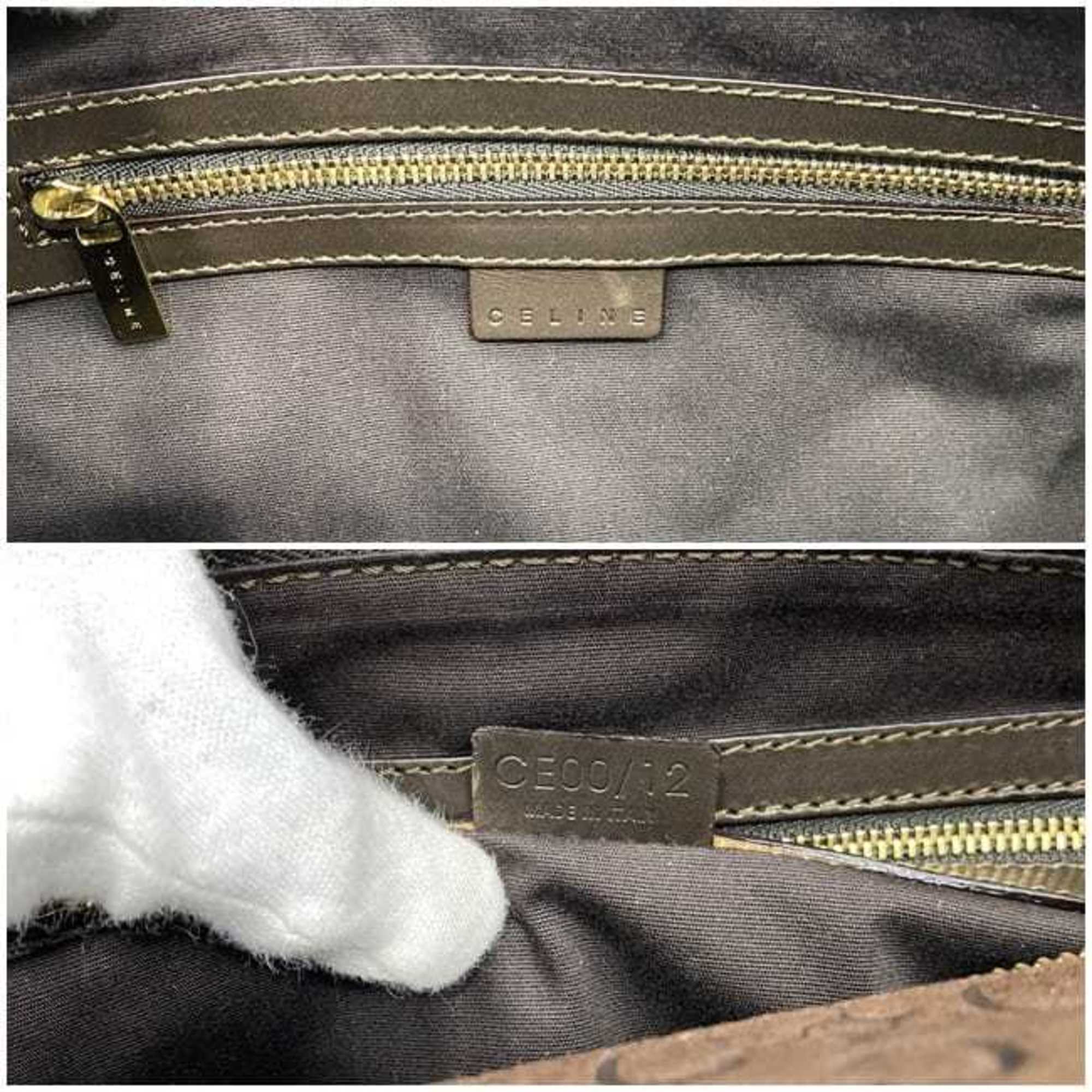 Celine Brown Suede Leather Boston Bag Handbag (Pre-Owned)