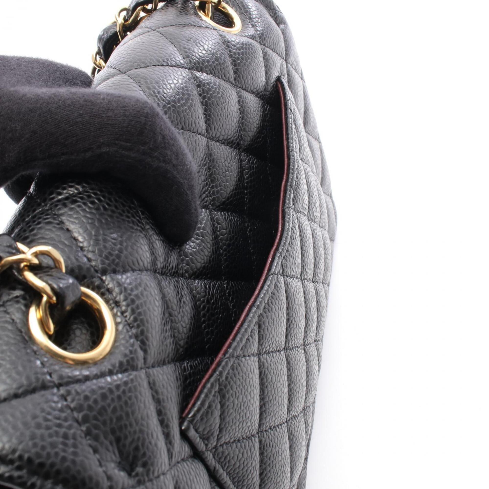 Chanel Black Grained Calfskin Handbag Shoulder Bag (Pre-Owned)