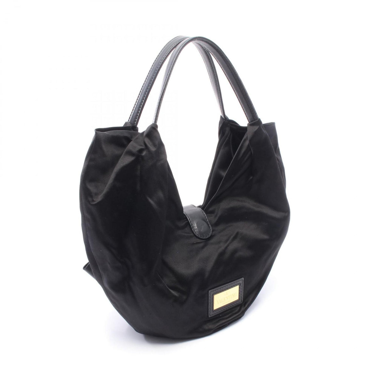 Valentino Black Nylon Leather Handbag Shoulder Bag (Pre-Owned)