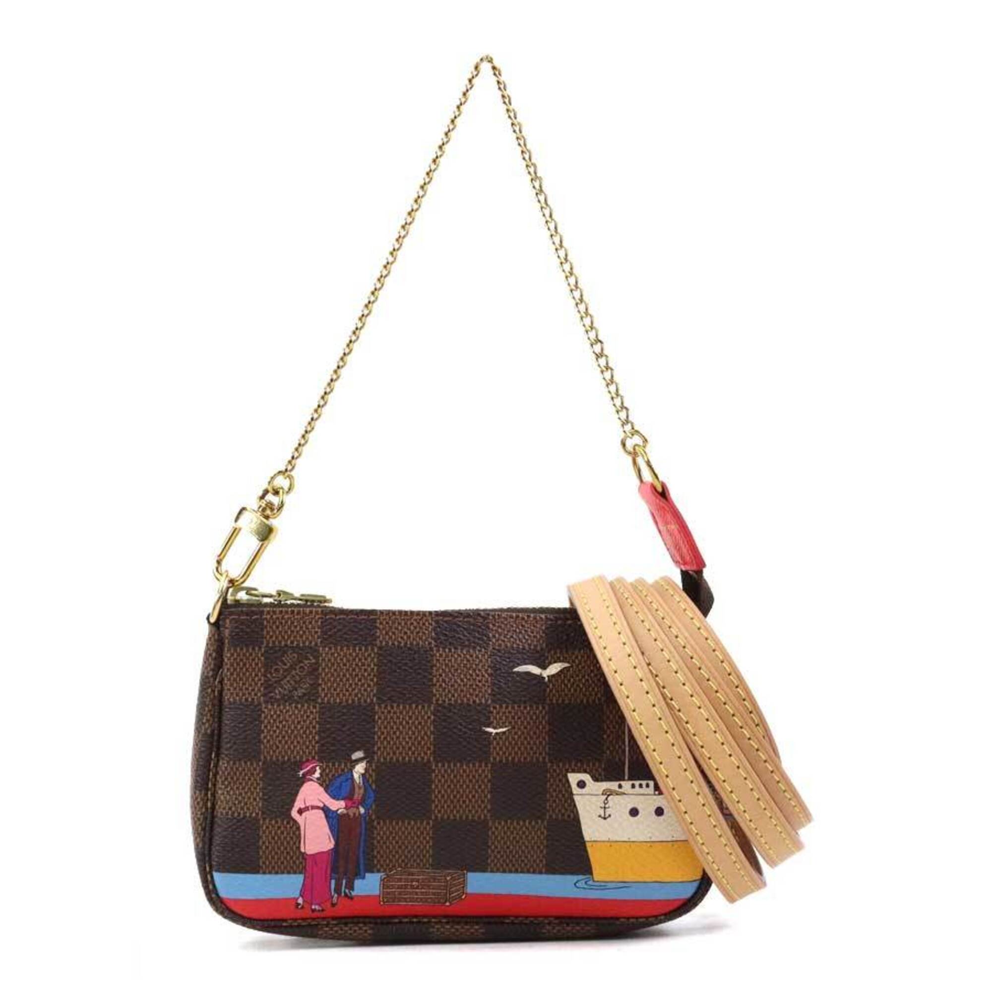 Louis Vuitton Brown Damier Canvas Multi-Color Damier Canvas Handbag Pochette Pouch Shoulder Bag (Pre-Owned)