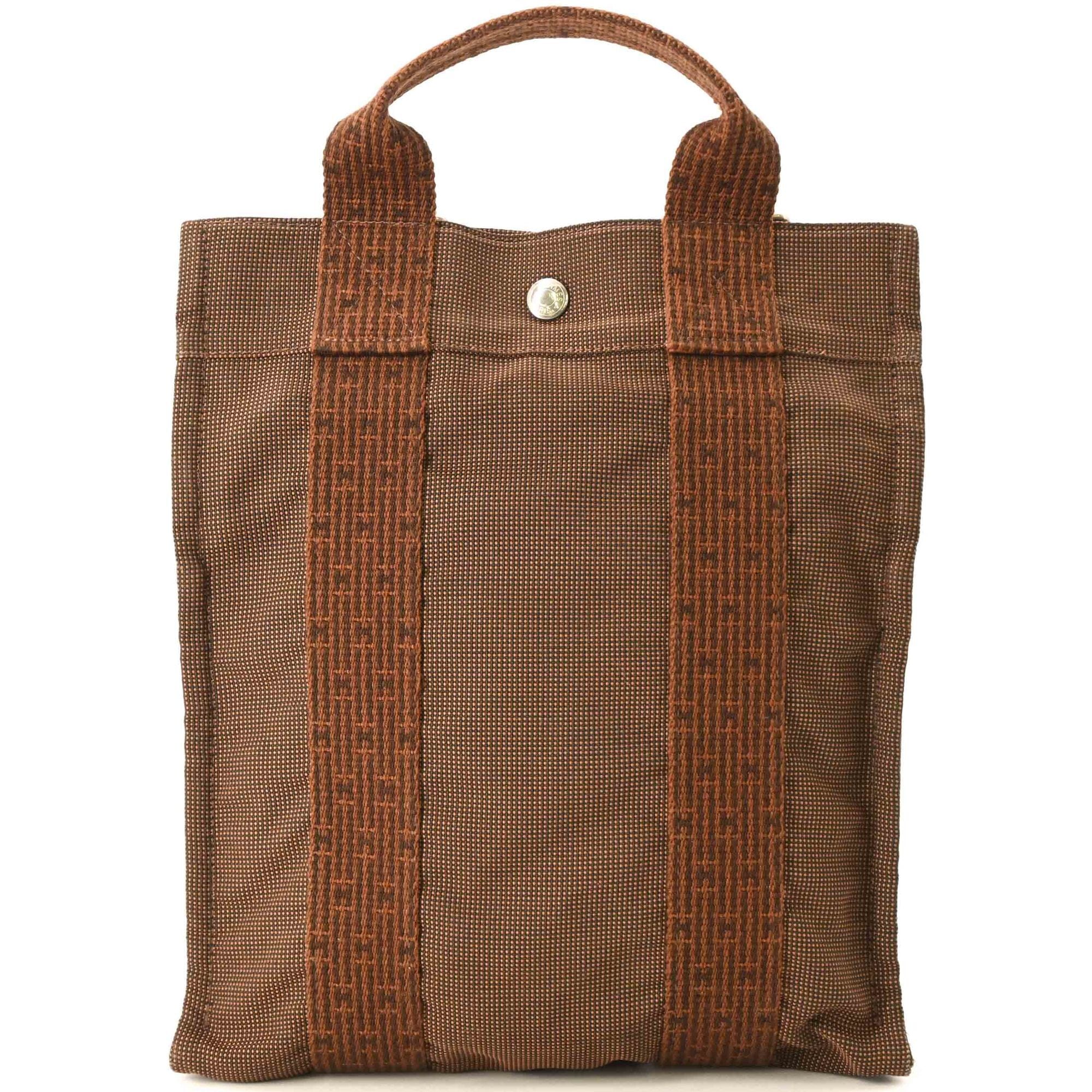 Hermes Her Line Brown Nylon Canvas Backpack (Pre-Owned)