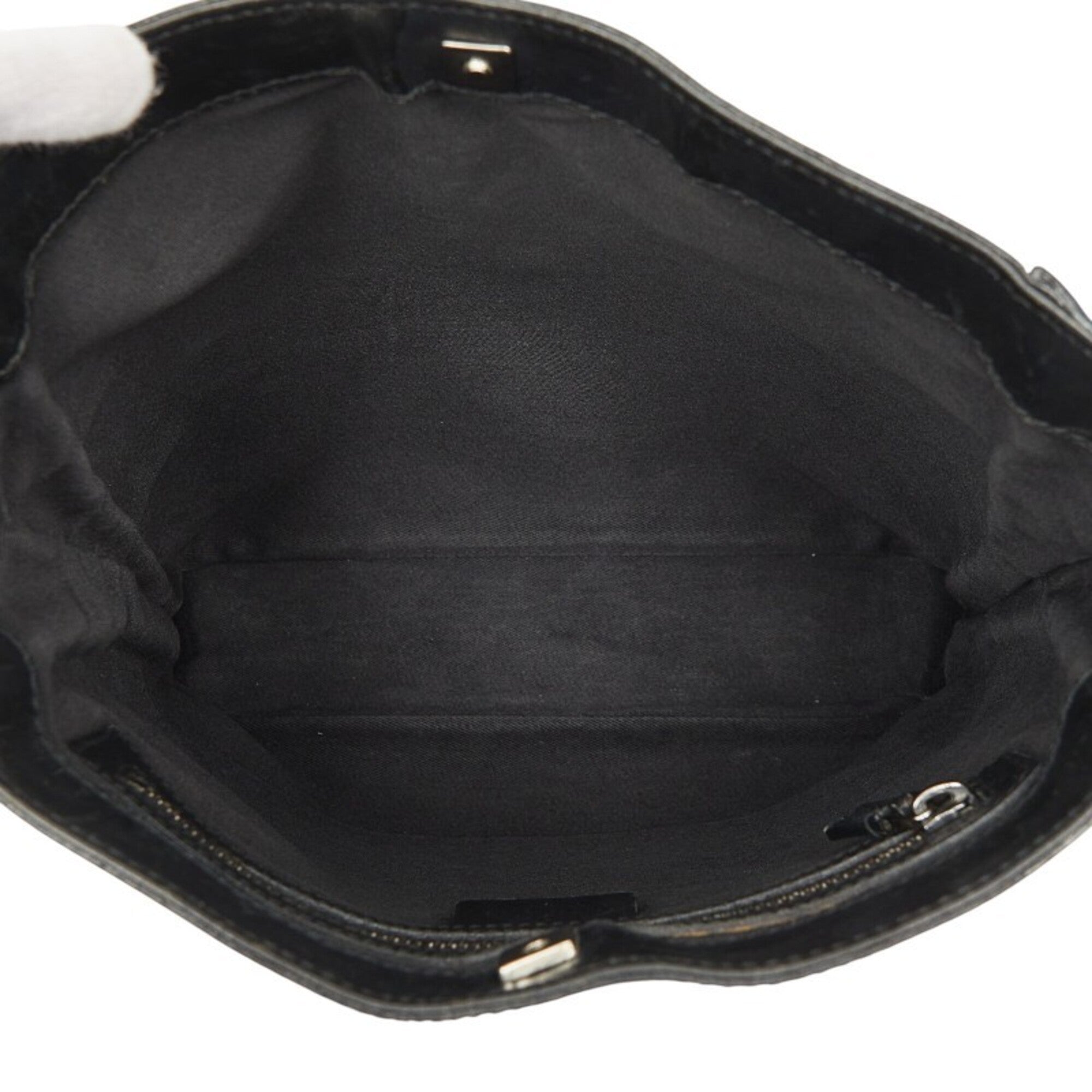 Gucci Black Canvas Leather Shoulder Bag (Pre-Owned)