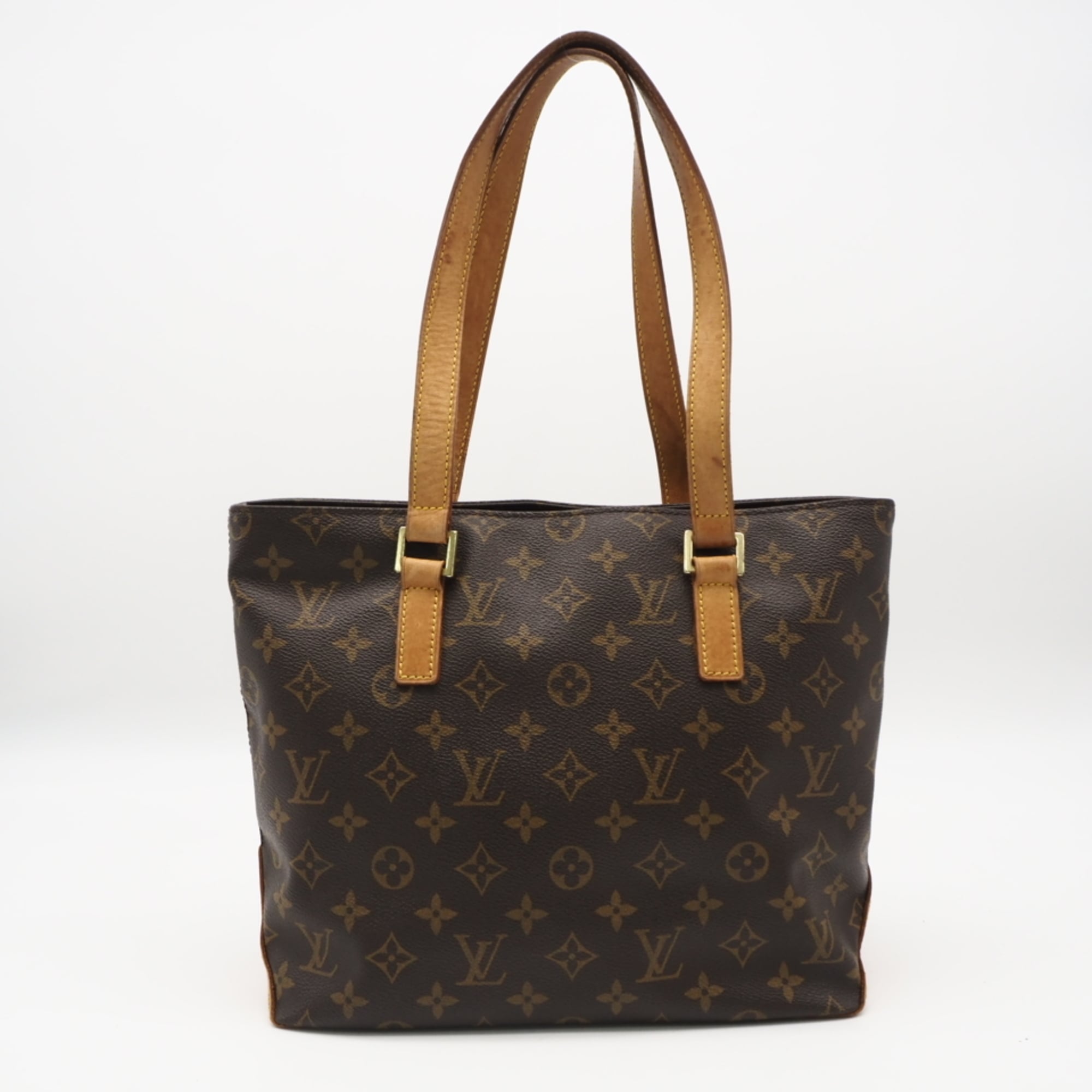 Louis Vuitton Monogram Beige Brown Coated Canvas Leather Handbag (Pre-Owned)