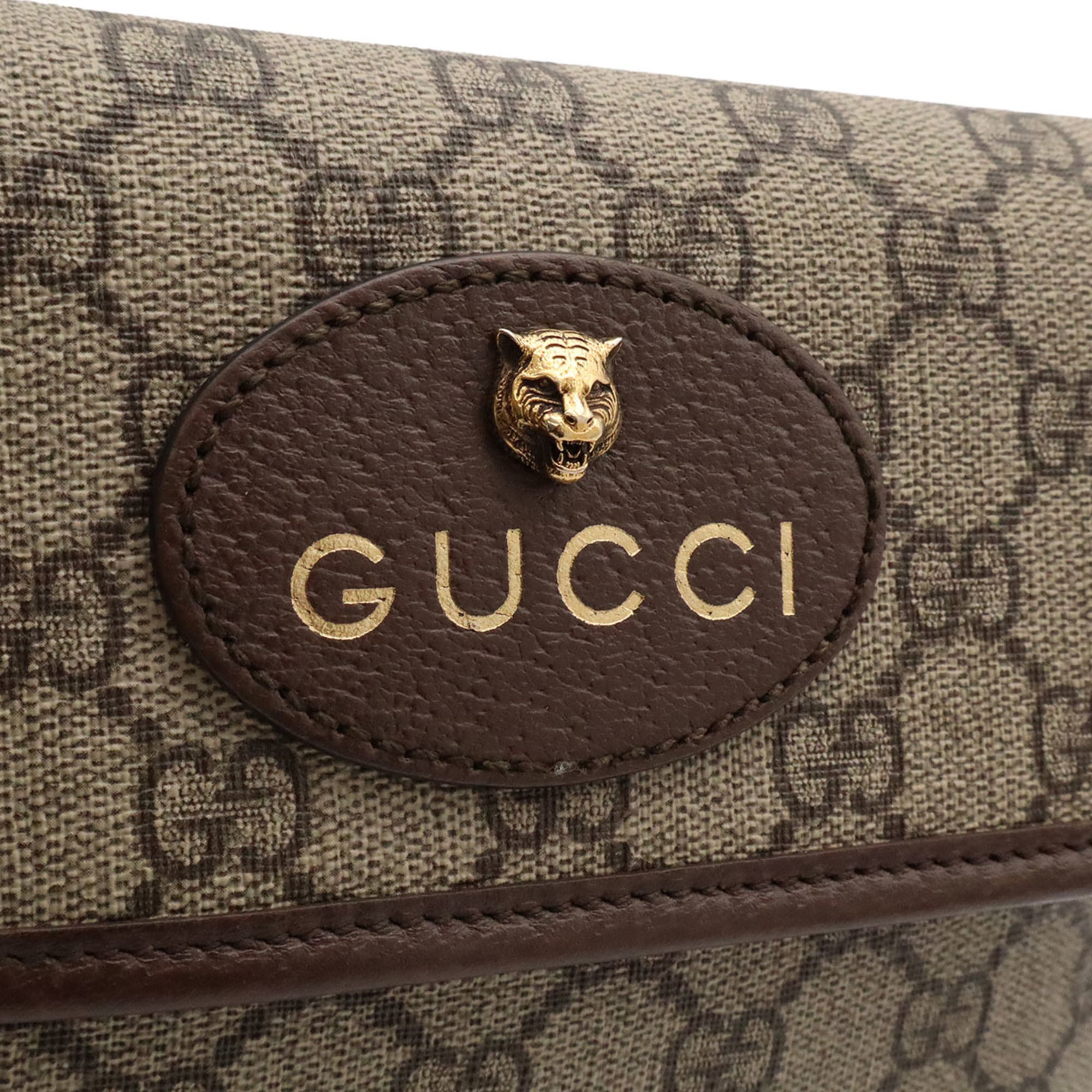 Gucci Beige Green Red Color Gg Supreme Leather Fanny Pack Sling Bag (Pre-Owned)