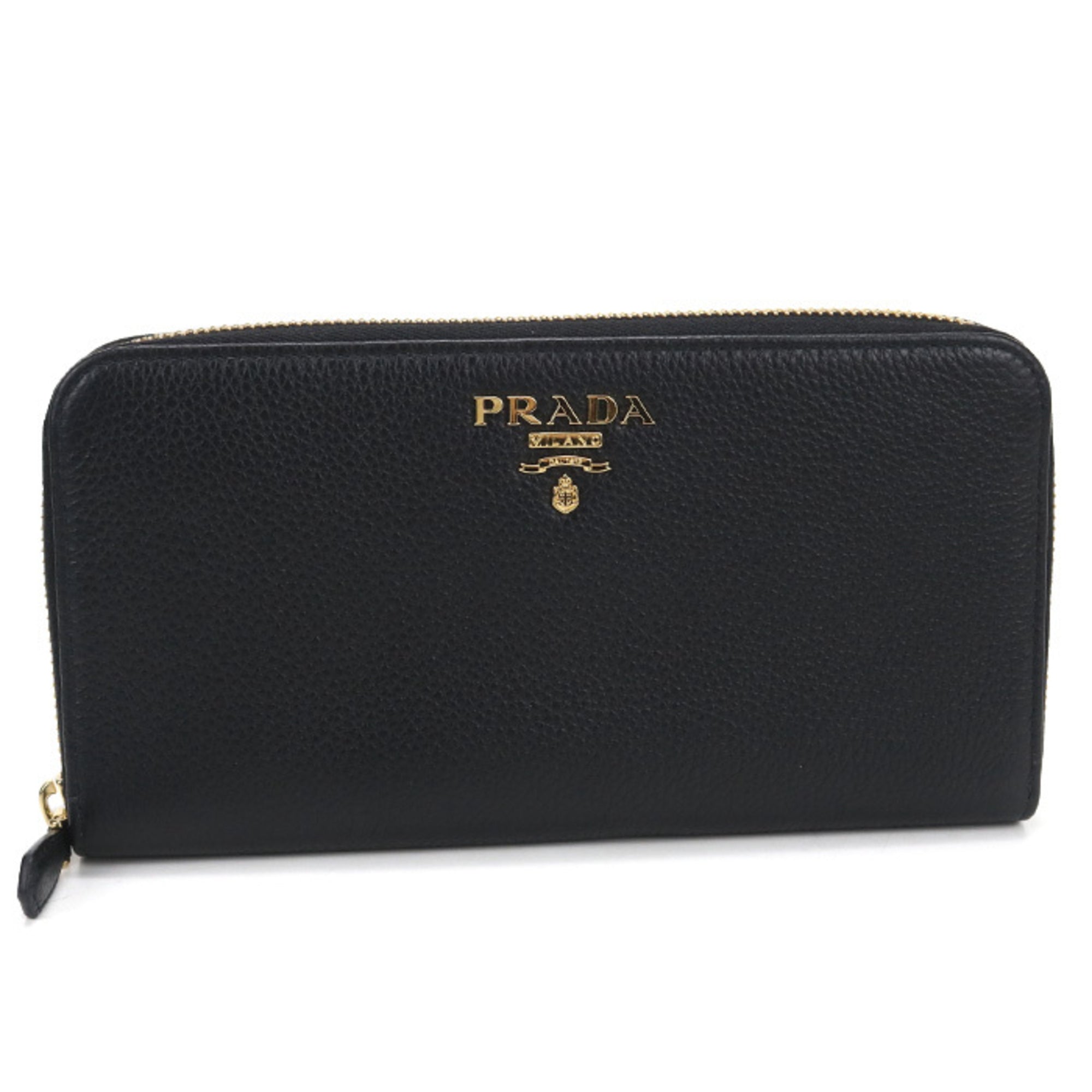 Prada Black Leather Long Wallet (Bi-Fold) (Pre-Owned)