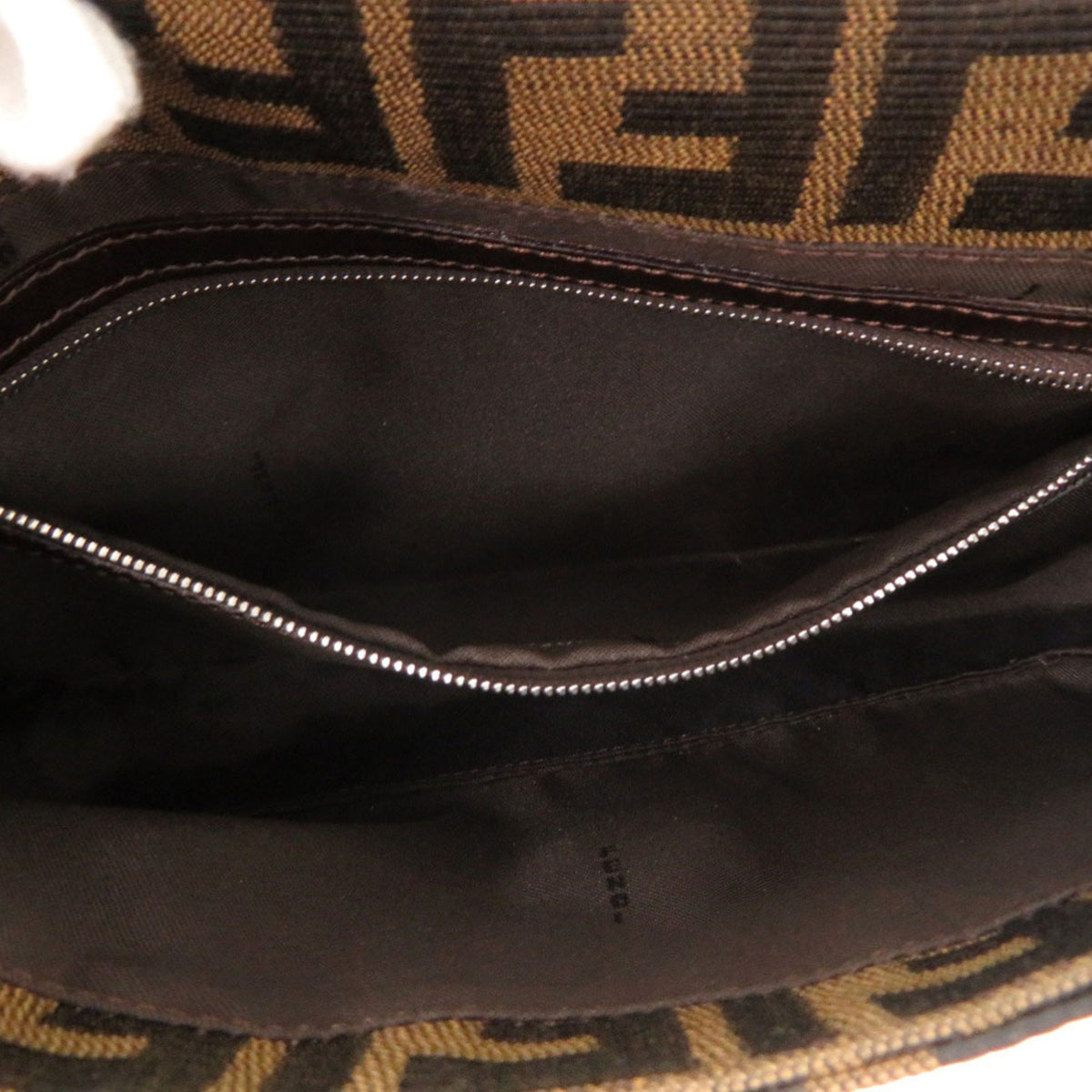 Fendi Brown Leather Nylon Handbag (Pre-Owned)